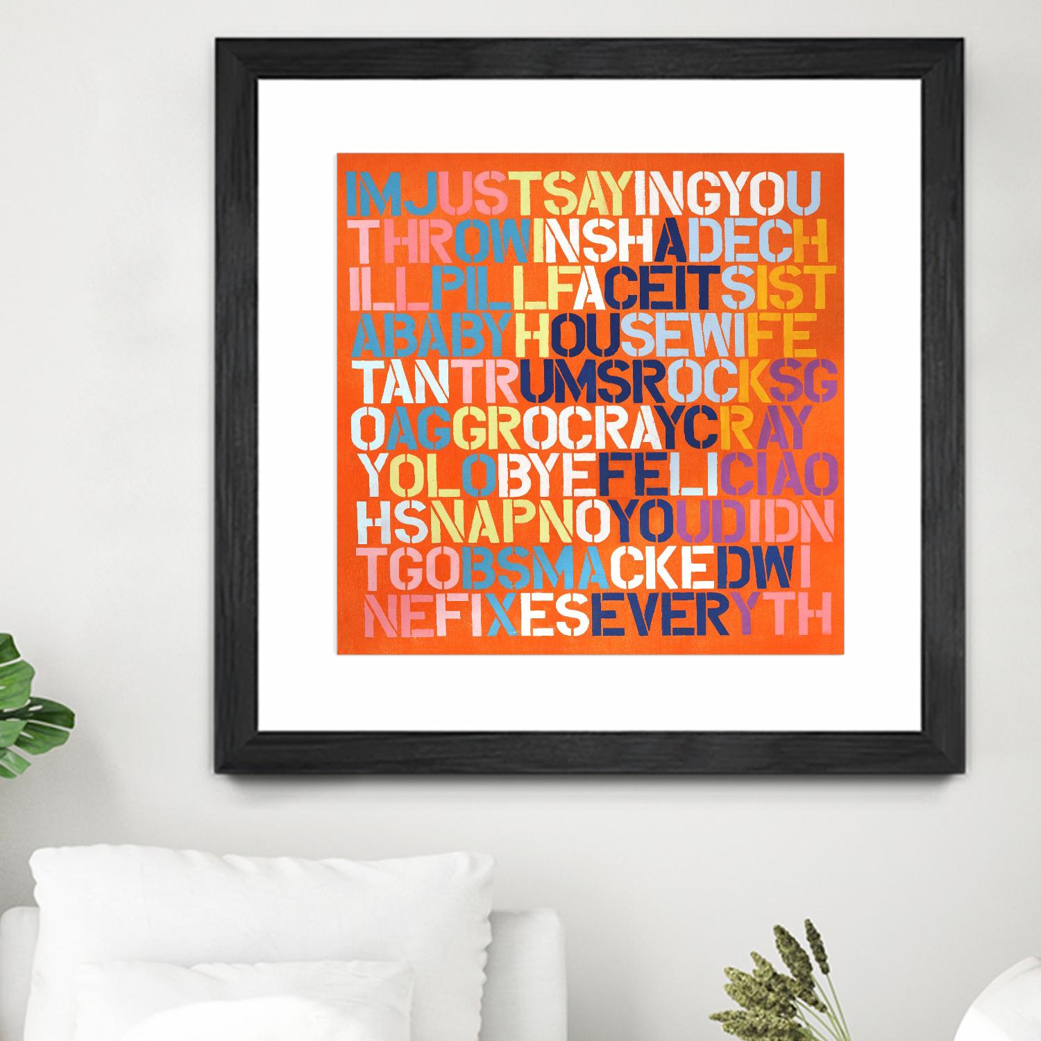 Cray Cray by Daleno Art on GIANT ART - orange abstract writing
