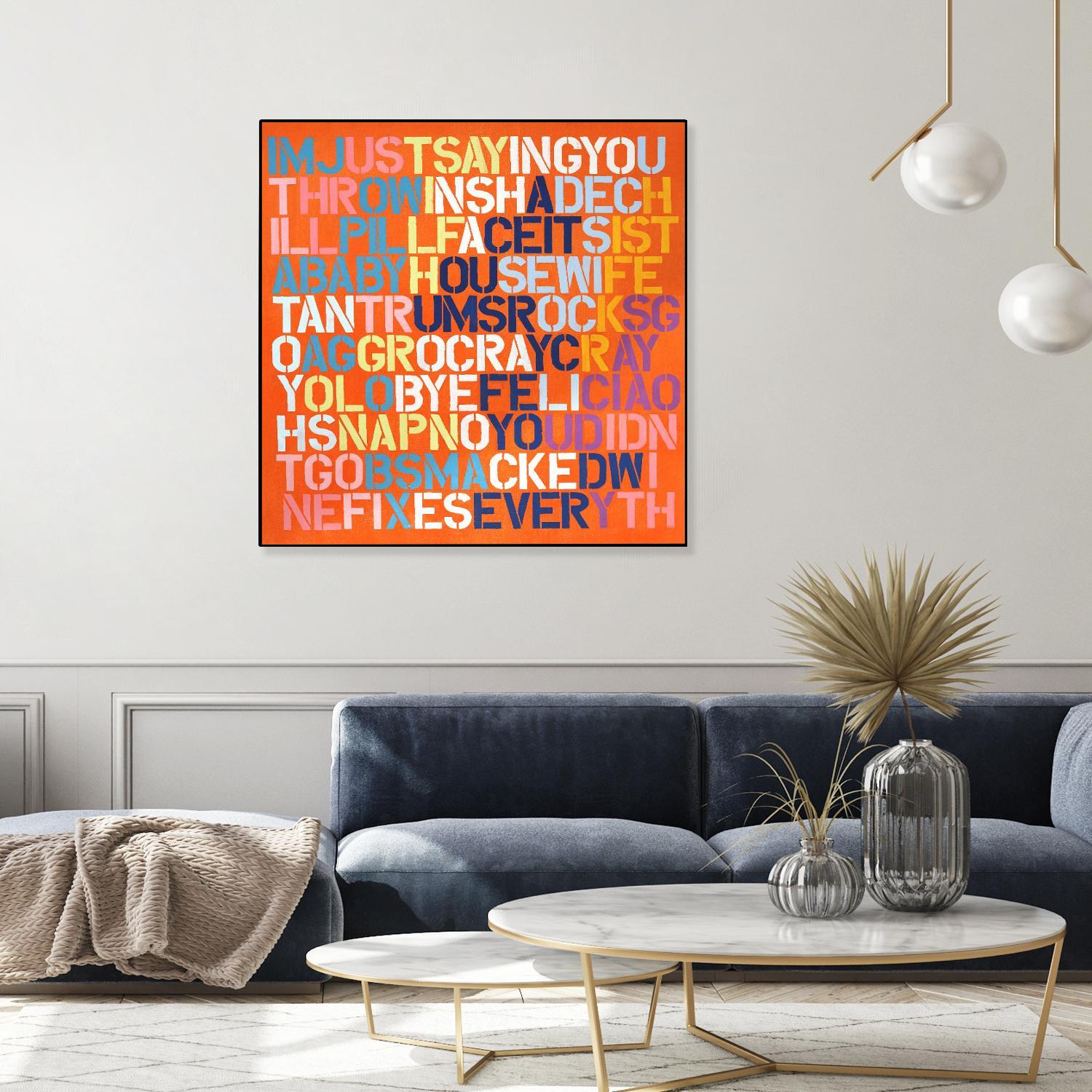 Cray Cray by Daleno Art on GIANT ART - orange abstract writing