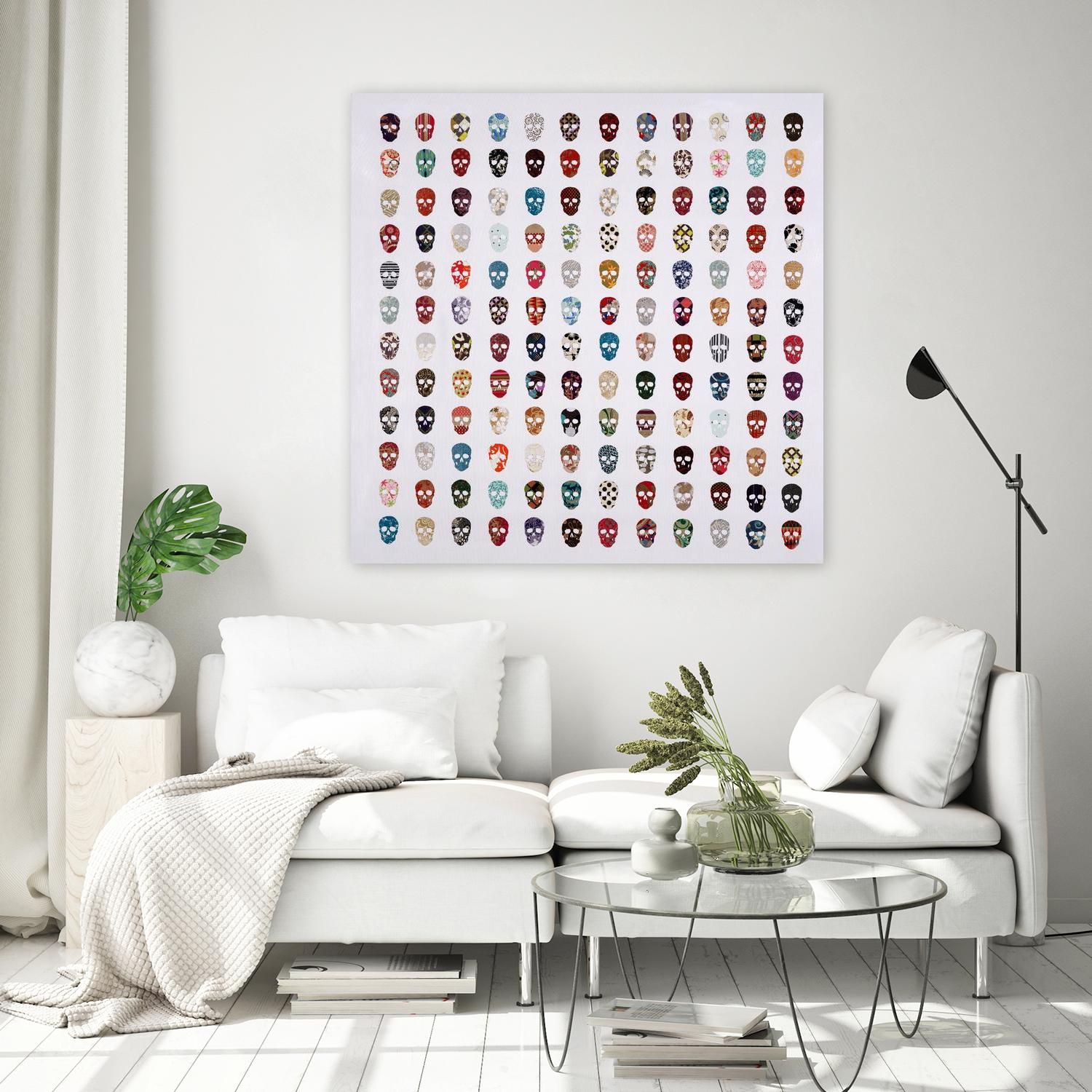 Gorgeous Crowd by Daleno Art on GIANT ART - red patterns sculls