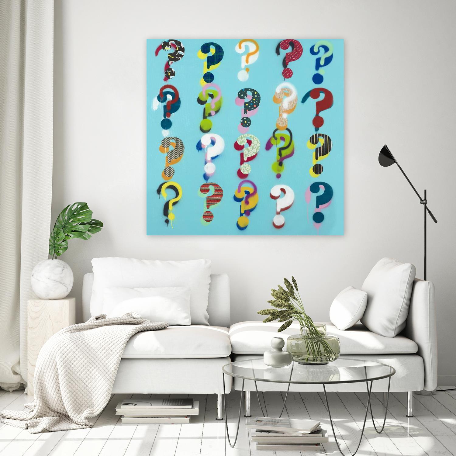 Pop the Question by Daleno Art on GIANT ART - red pattern interrogation point