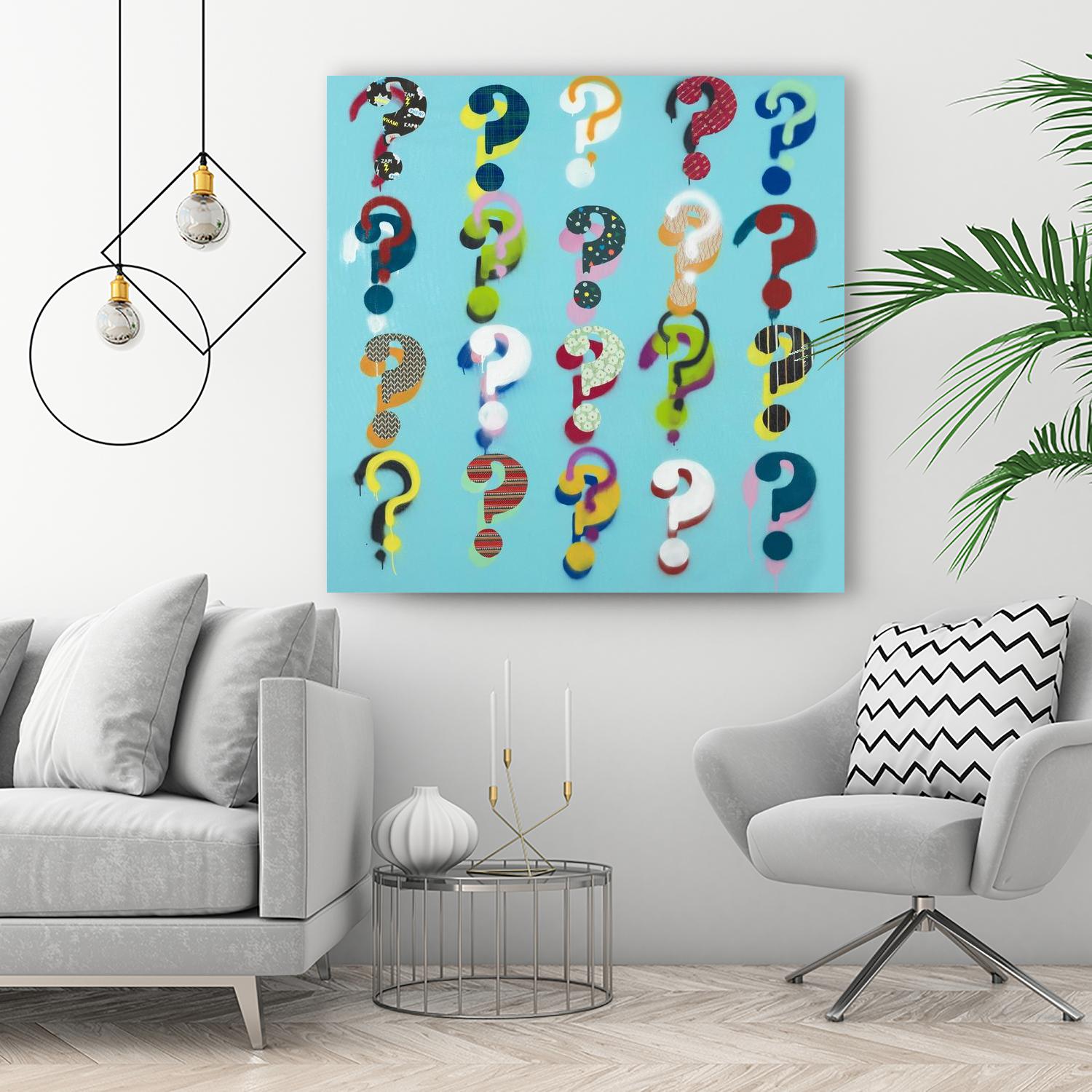 Pop the Question by Daleno Art on GIANT ART - red pattern interrogation point