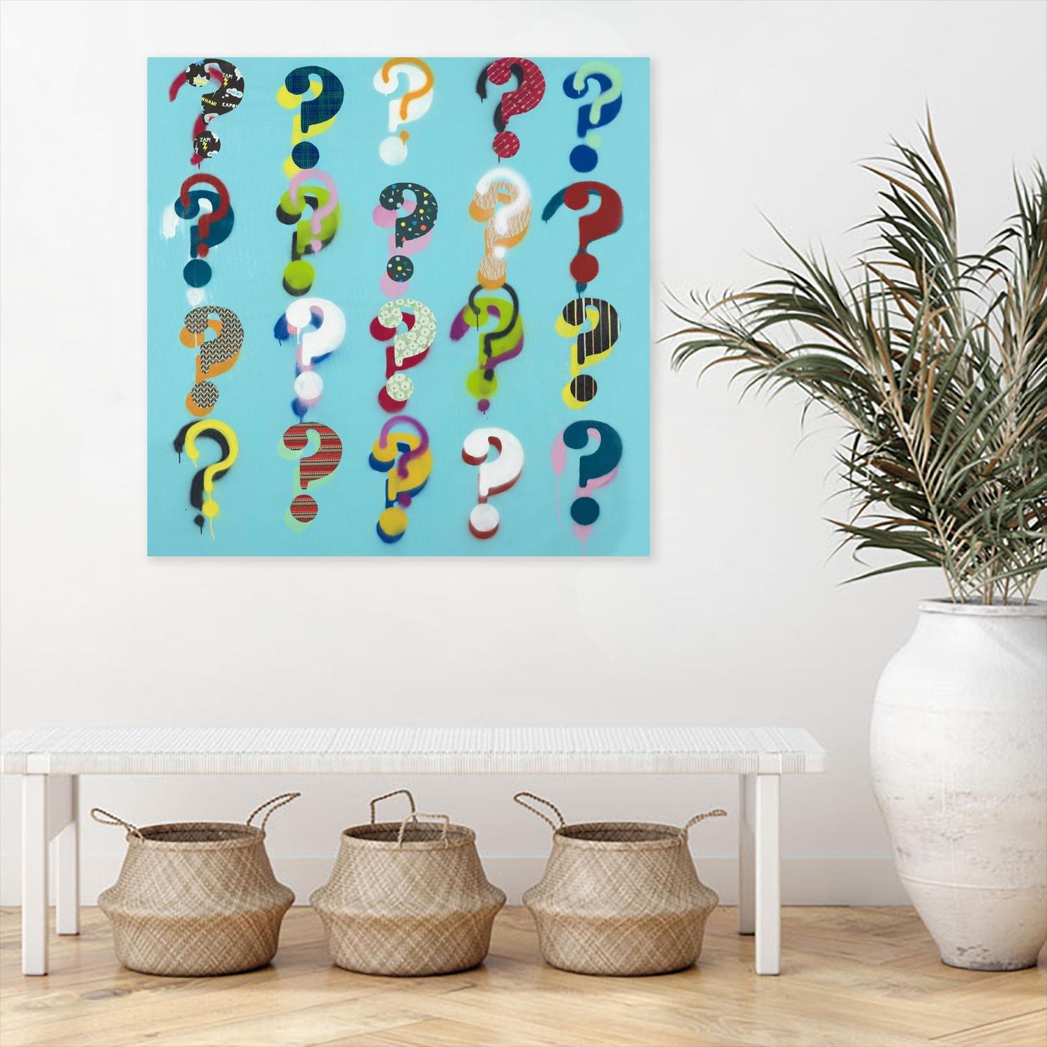 Pop the Question by Daleno Art on GIANT ART - red pattern interrogation point