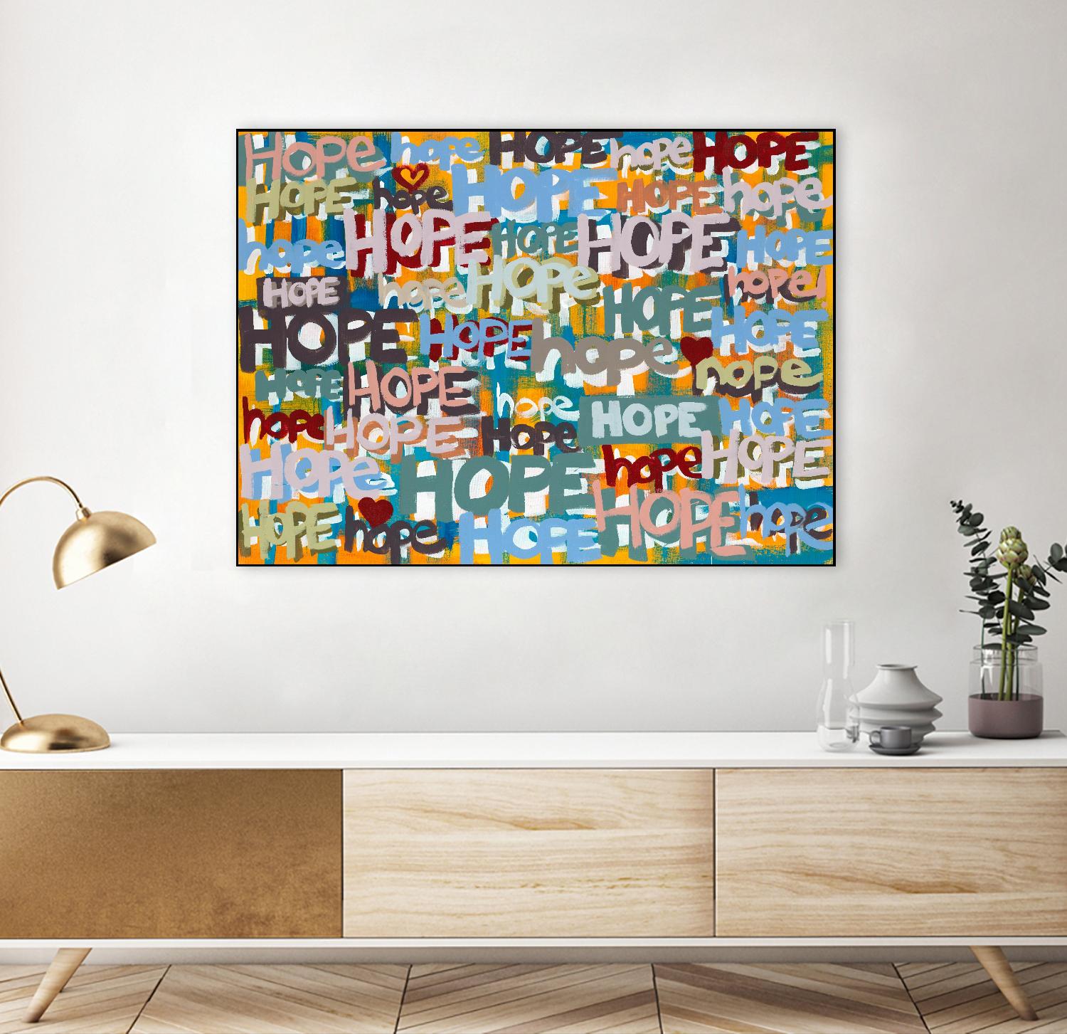 Its Time for Hope by Daleno Art on GIANT ART - red abstract writing