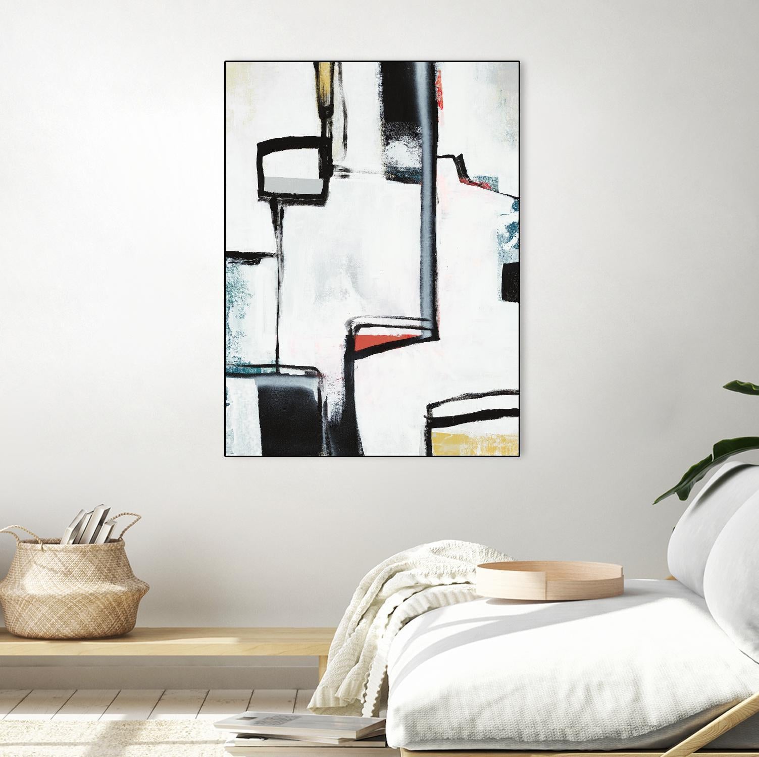 The A Line I by Daleno Art on GIANT ART - red abstract abstrait