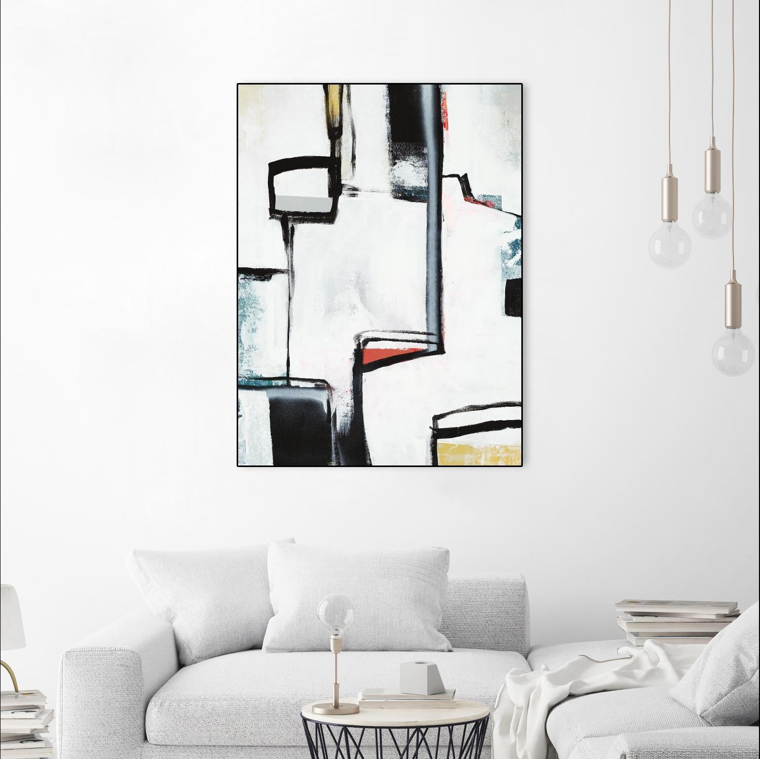 The A Line I by Daleno Art on GIANT ART - red abstract abstrait