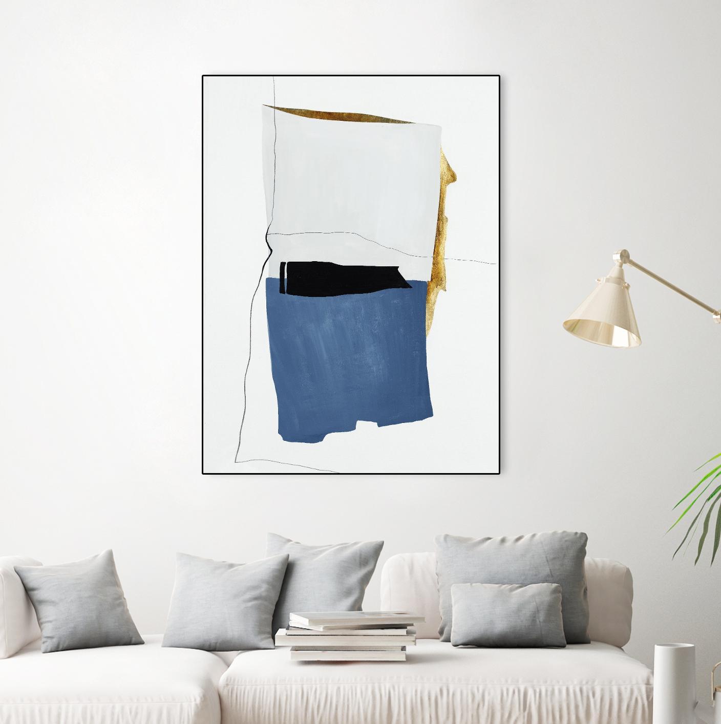 Setting Early I by Daleno Art on GIANT ART - gold shapes abstrait