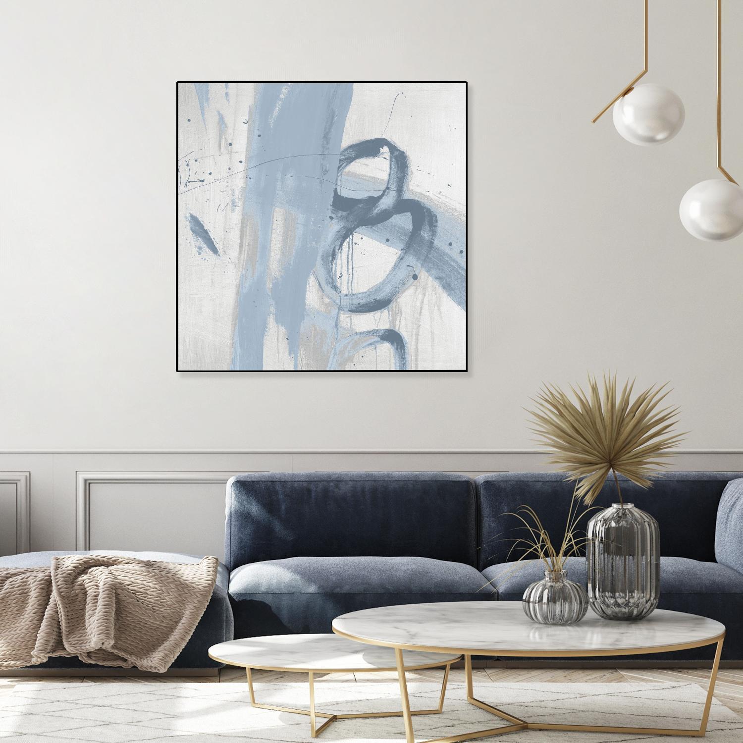 Twice Over IX by Daleno Art on GIANT ART - blue abstract abstrait