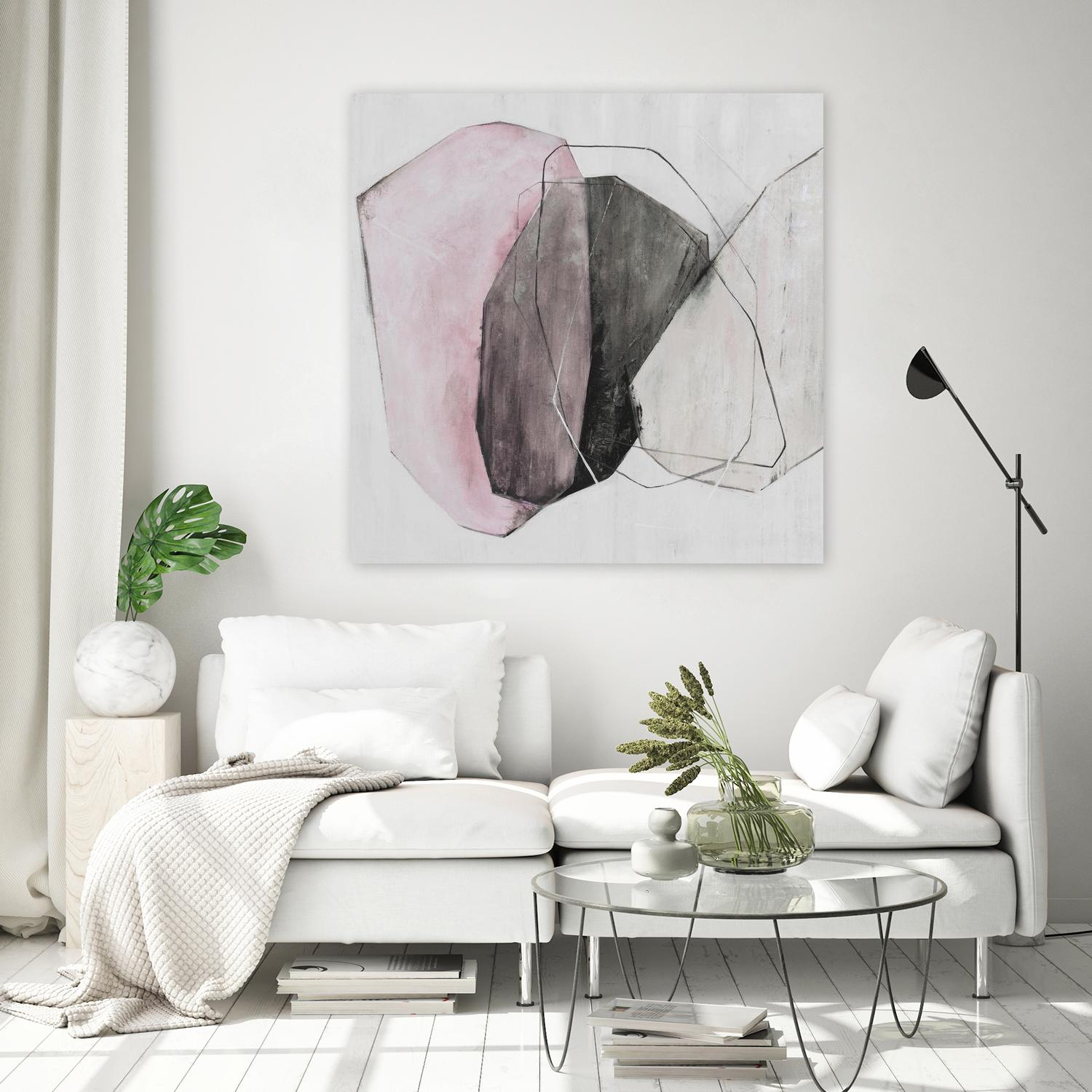 Tickled With Pink by Daleno Art on GIANT ART - pink shapes abstrait