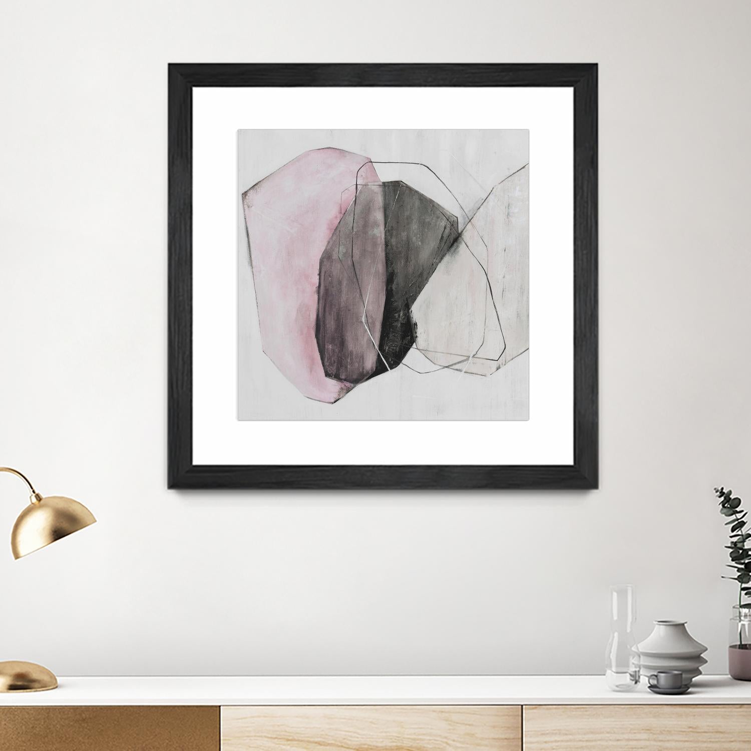 Tickled With Pink by Daleno Art on GIANT ART - pink shapes abstrait