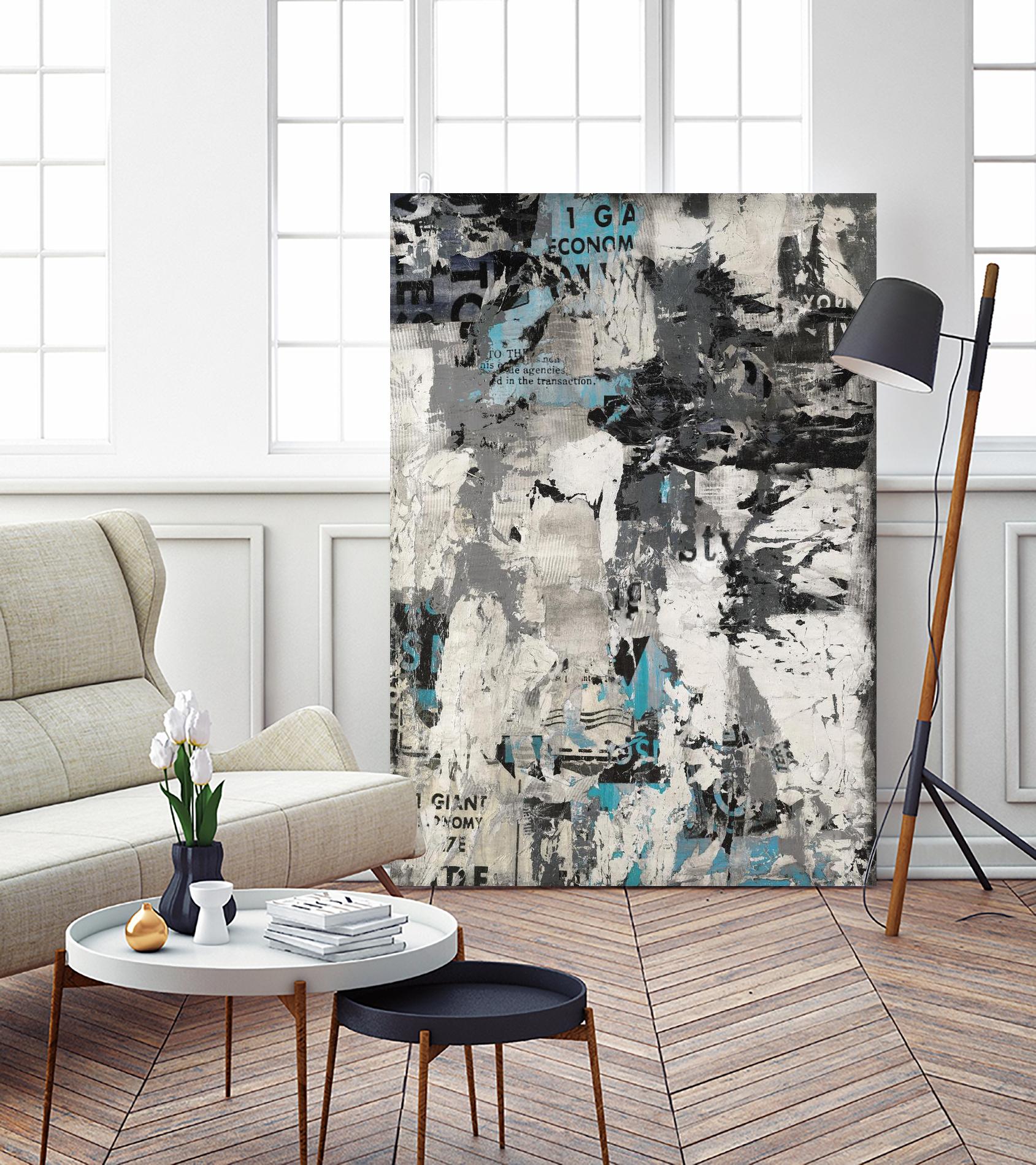 Wall Street Transactions.tif by Daleno Art on GIANT ART - blue street art abstrait