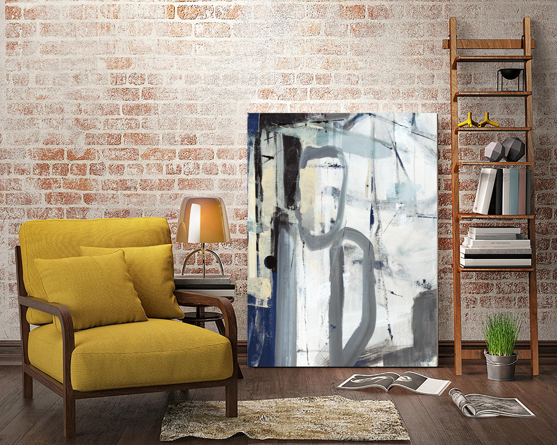 Mastering the Stairs by Daleno Art on GIANT ART - beige abstract