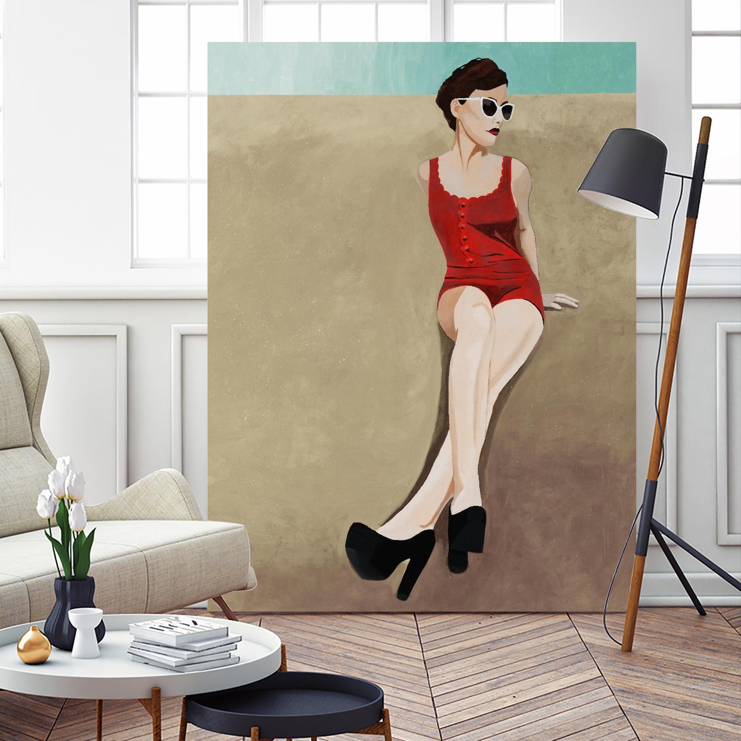 Rays of Glamour by Daleno Art on GIANT ART - red figurative fashion