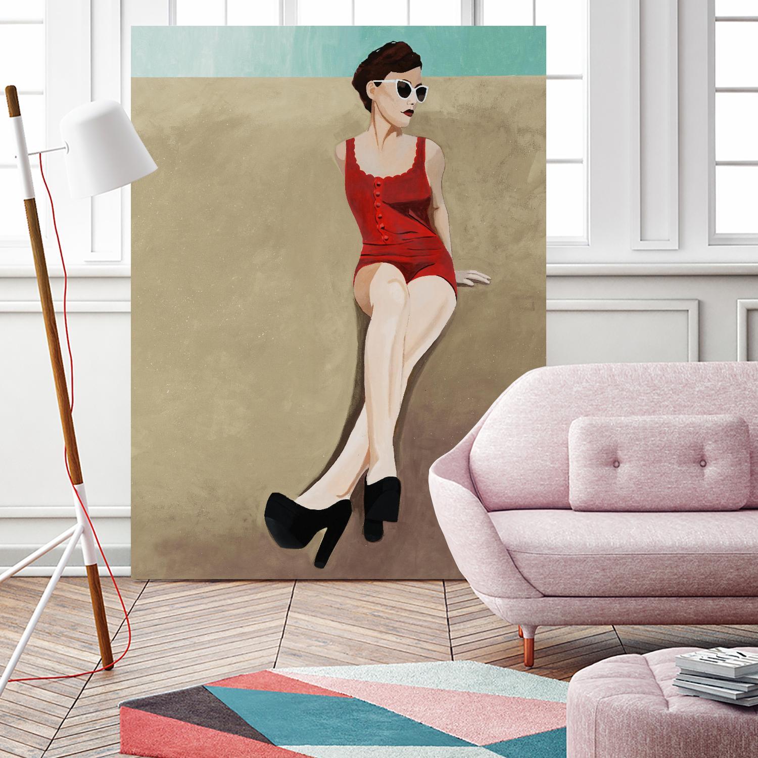 Rays of Glamour by Daleno Art on GIANT ART - red figurative fashion