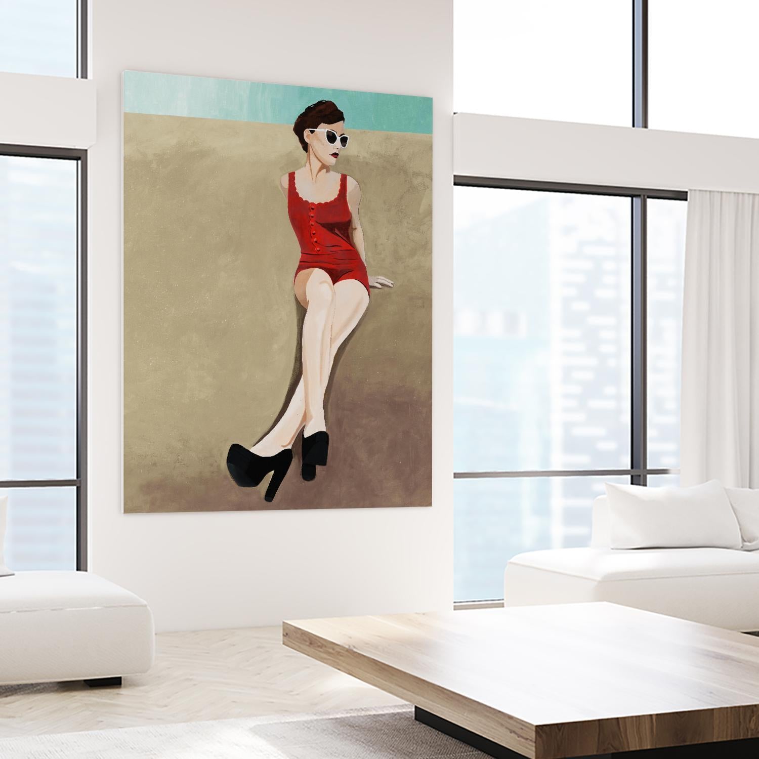 Rays of Glamour by Daleno Art on GIANT ART - red figurative fashion