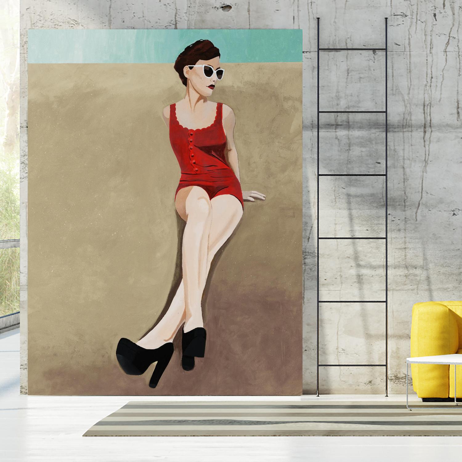 Rays of Glamour by Daleno Art on GIANT ART - red figurative fashion