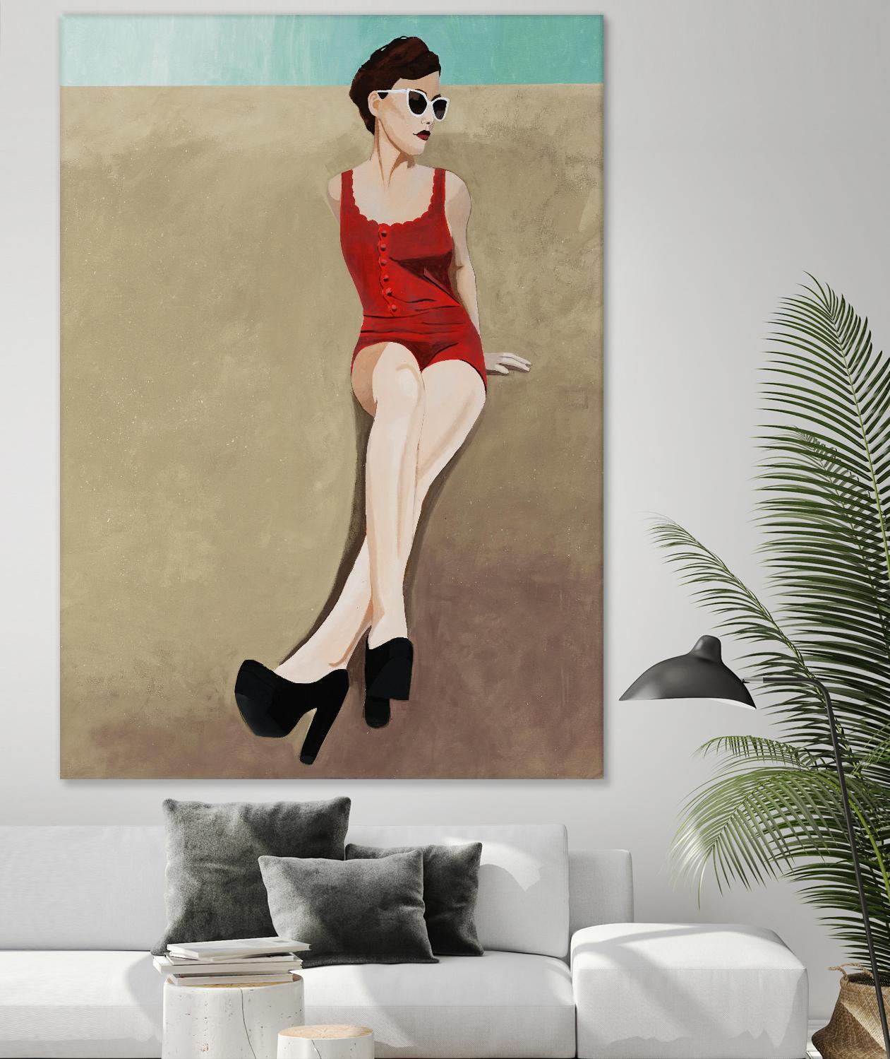 Rays of Glamour by Daleno Art on GIANT ART - red figurative fashion