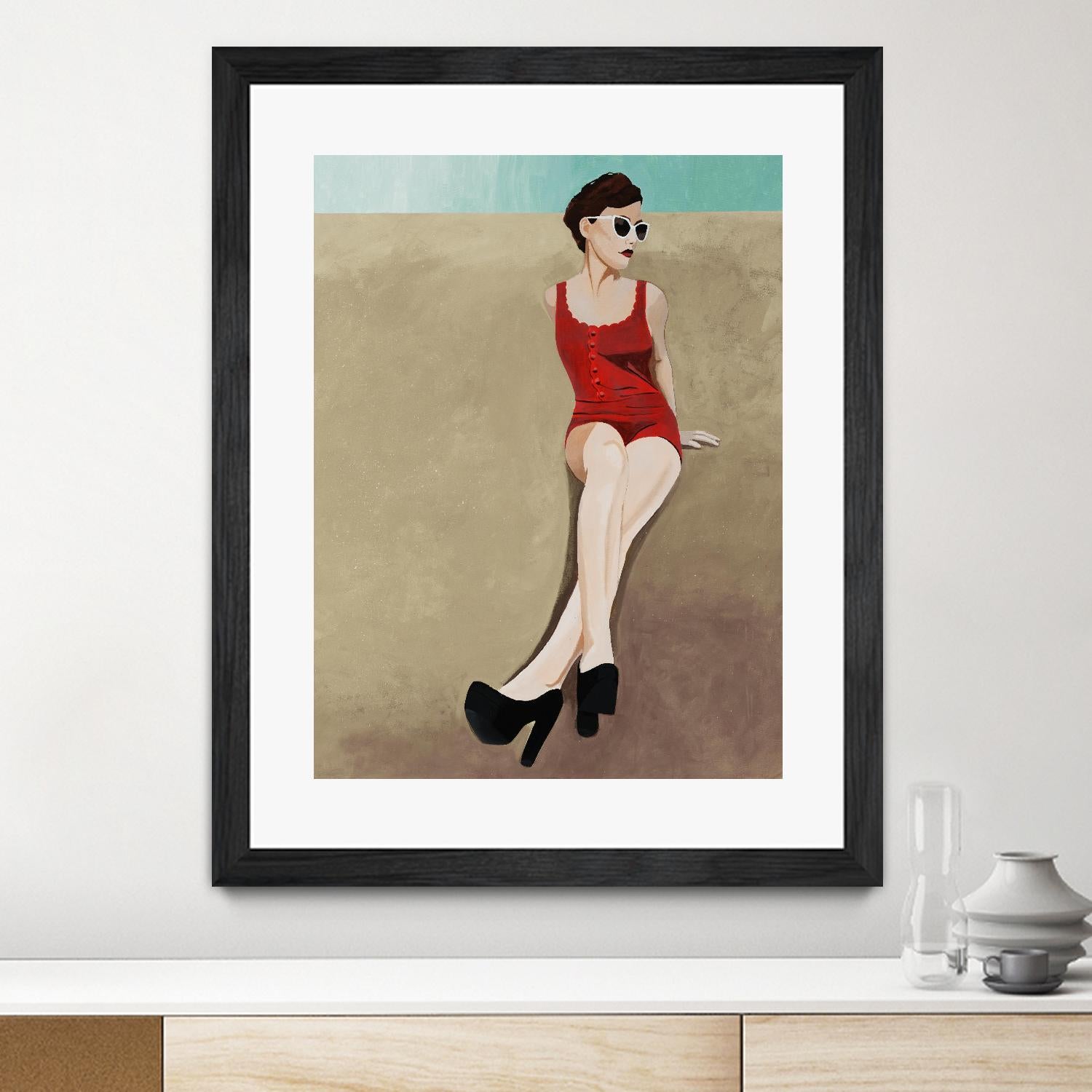 Rays of Glamour by Daleno Art on GIANT ART - red figurative fashion