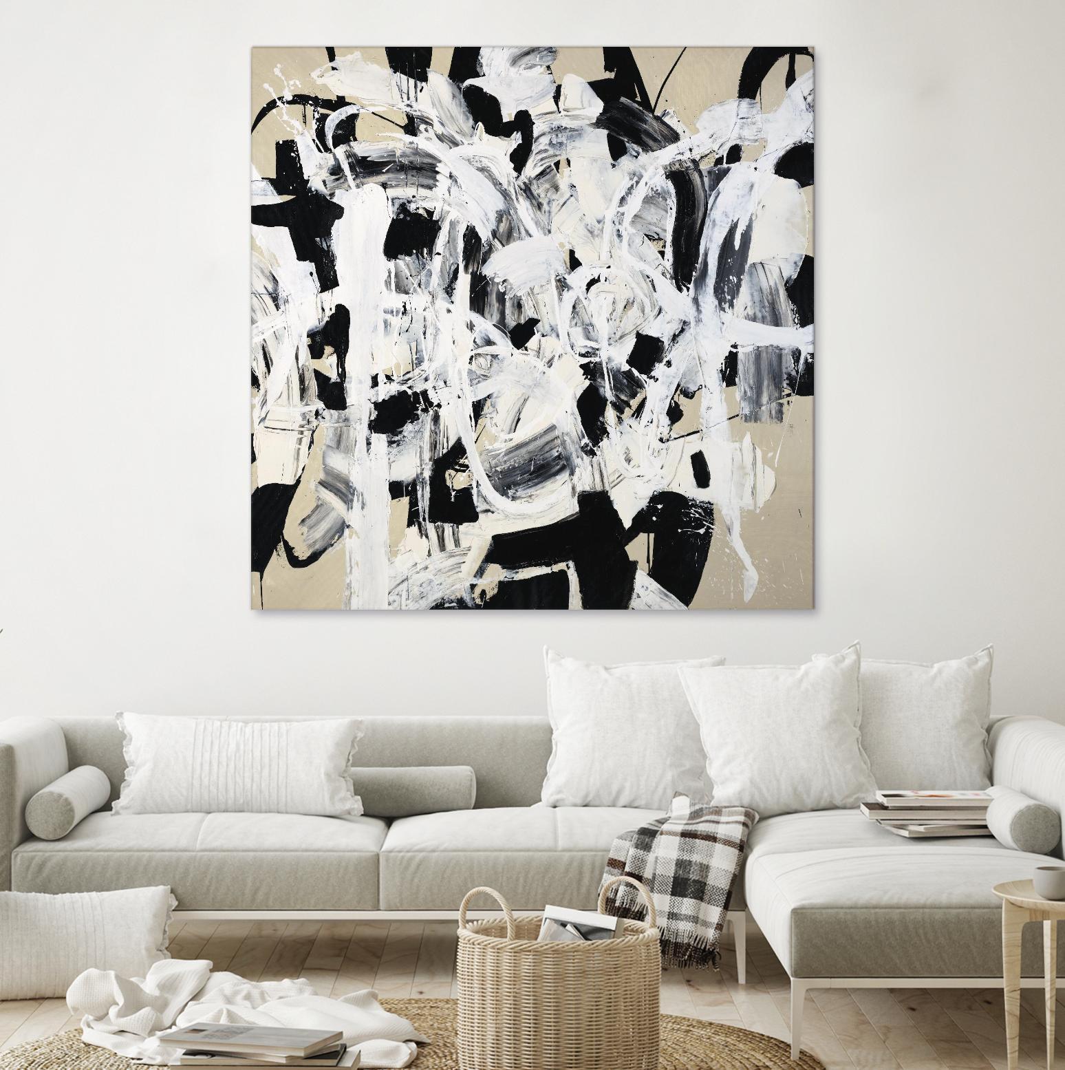 Talking out of Both Sides by Daleno Art on GIANT ART - beige abstract abstrait