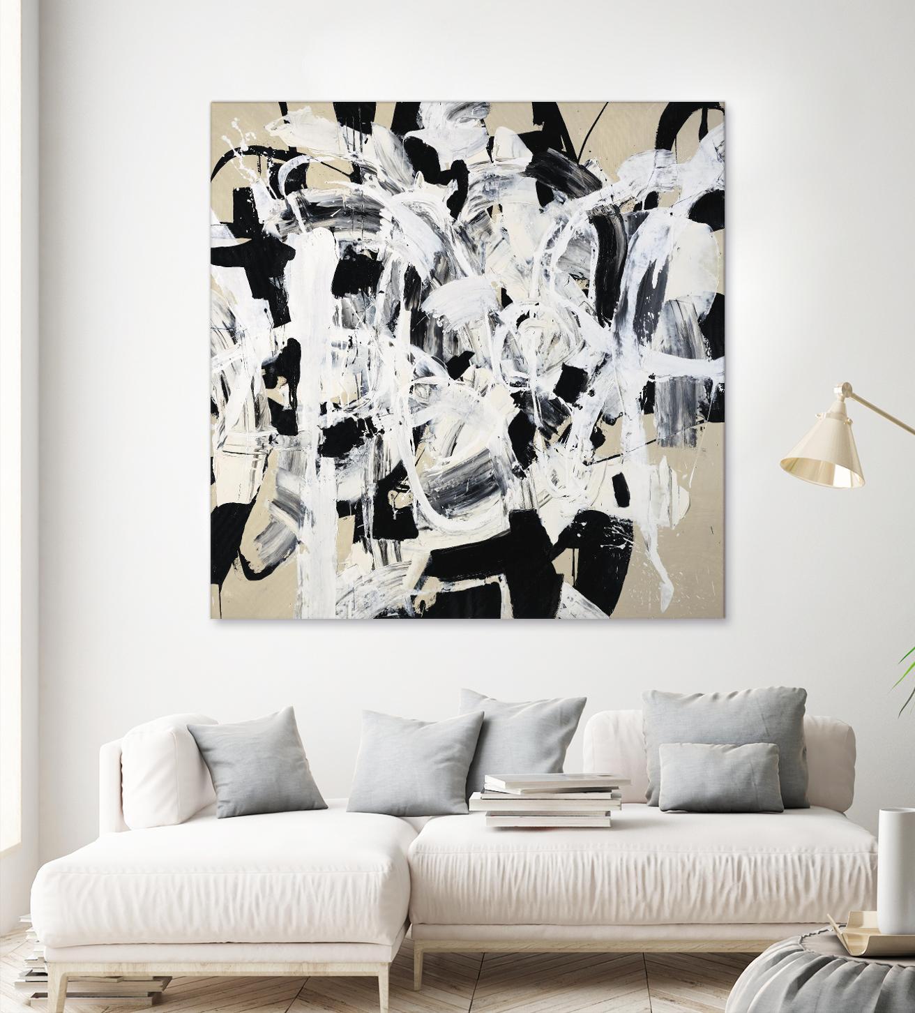 Talking out of Both Sides by Daleno Art on GIANT ART - beige abstract abstrait