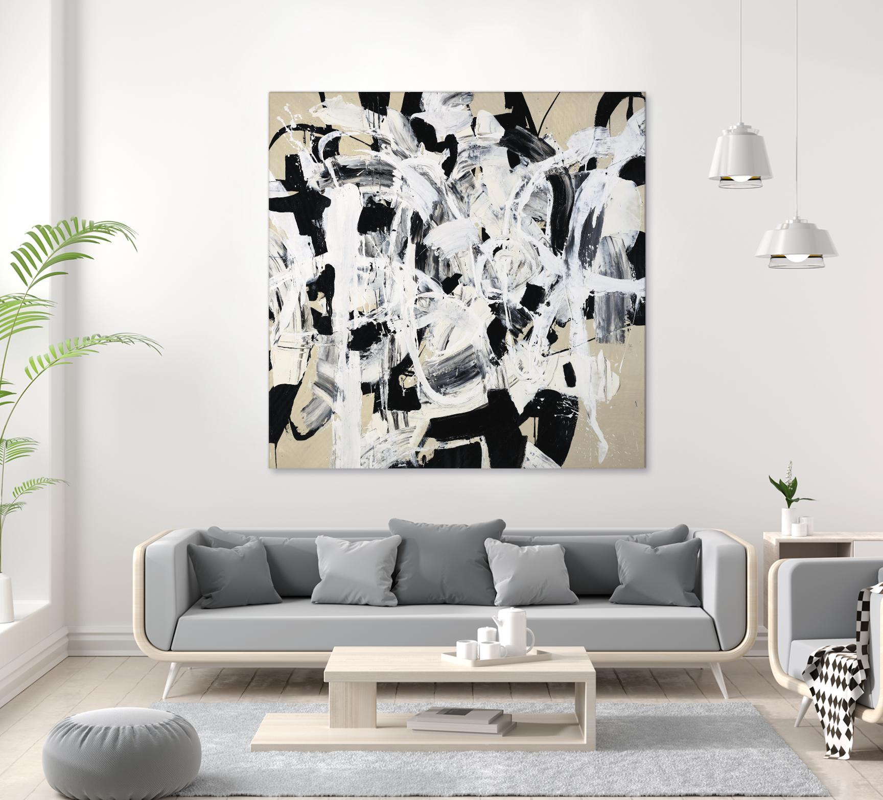Talking out of Both Sides by Daleno Art on GIANT ART - beige abstract abstrait
