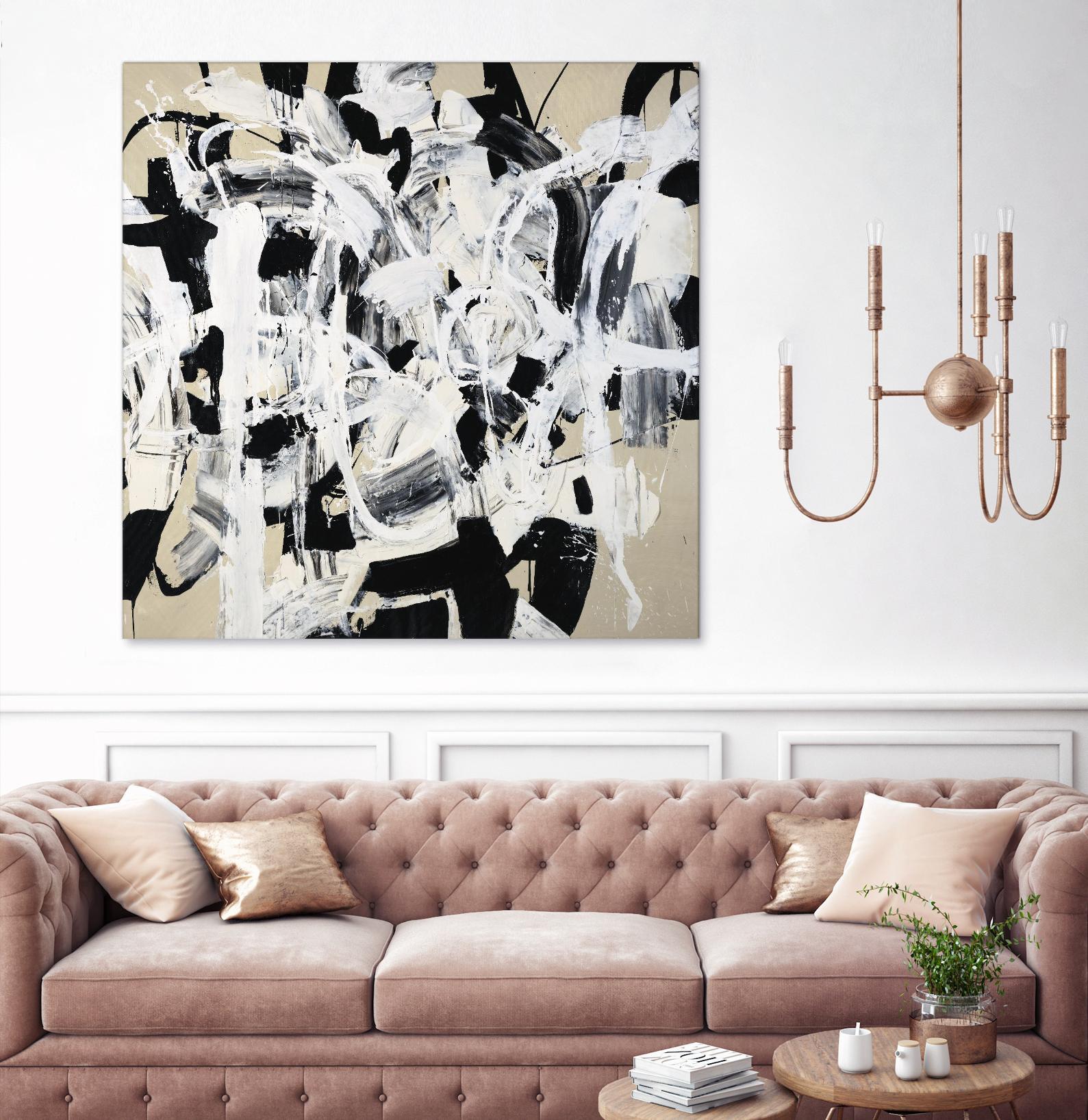 Talking out of Both Sides by Daleno Art on GIANT ART - beige abstract abstrait