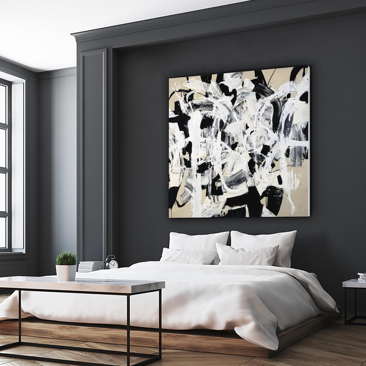 Talking out of Both Sides by Daleno Art on GIANT ART - beige abstract abstrait