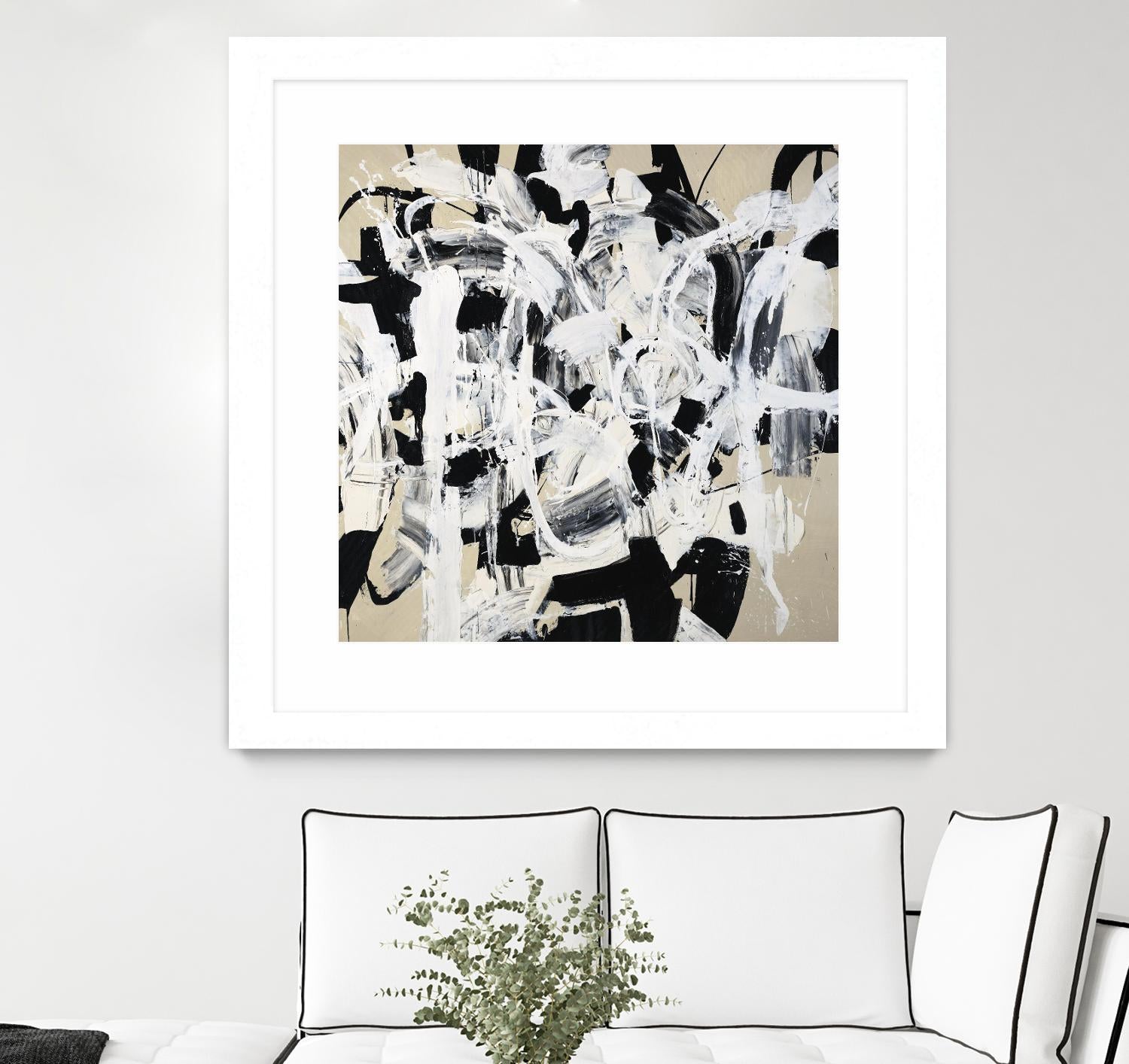 Talking out of Both Sides by Daleno Art on GIANT ART - beige abstract abstrait