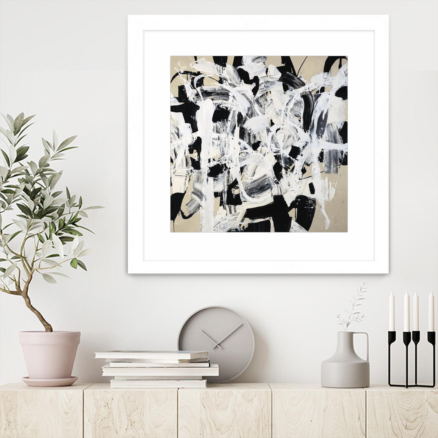 Talking out of Both Sides by Daleno Art on GIANT ART - beige abstract abstrait