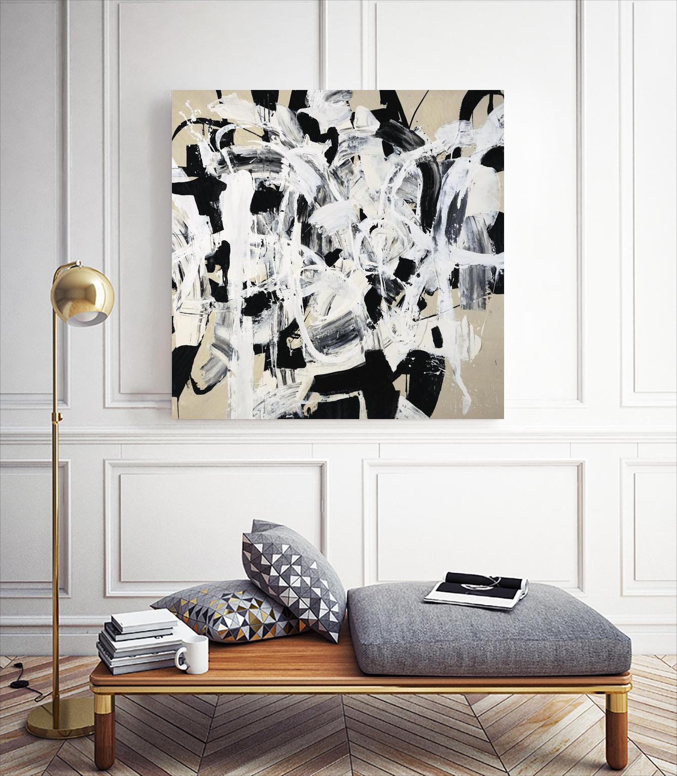 Talking out of Both Sides by Daleno Art on GIANT ART - beige abstract abstrait