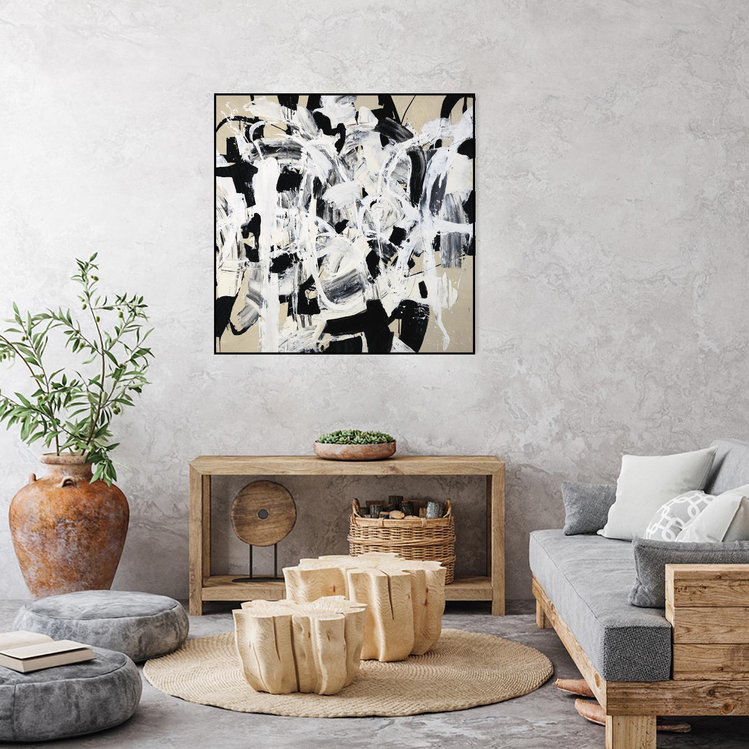 Talking out of Both Sides by Daleno Art on GIANT ART - beige abstract abstrait