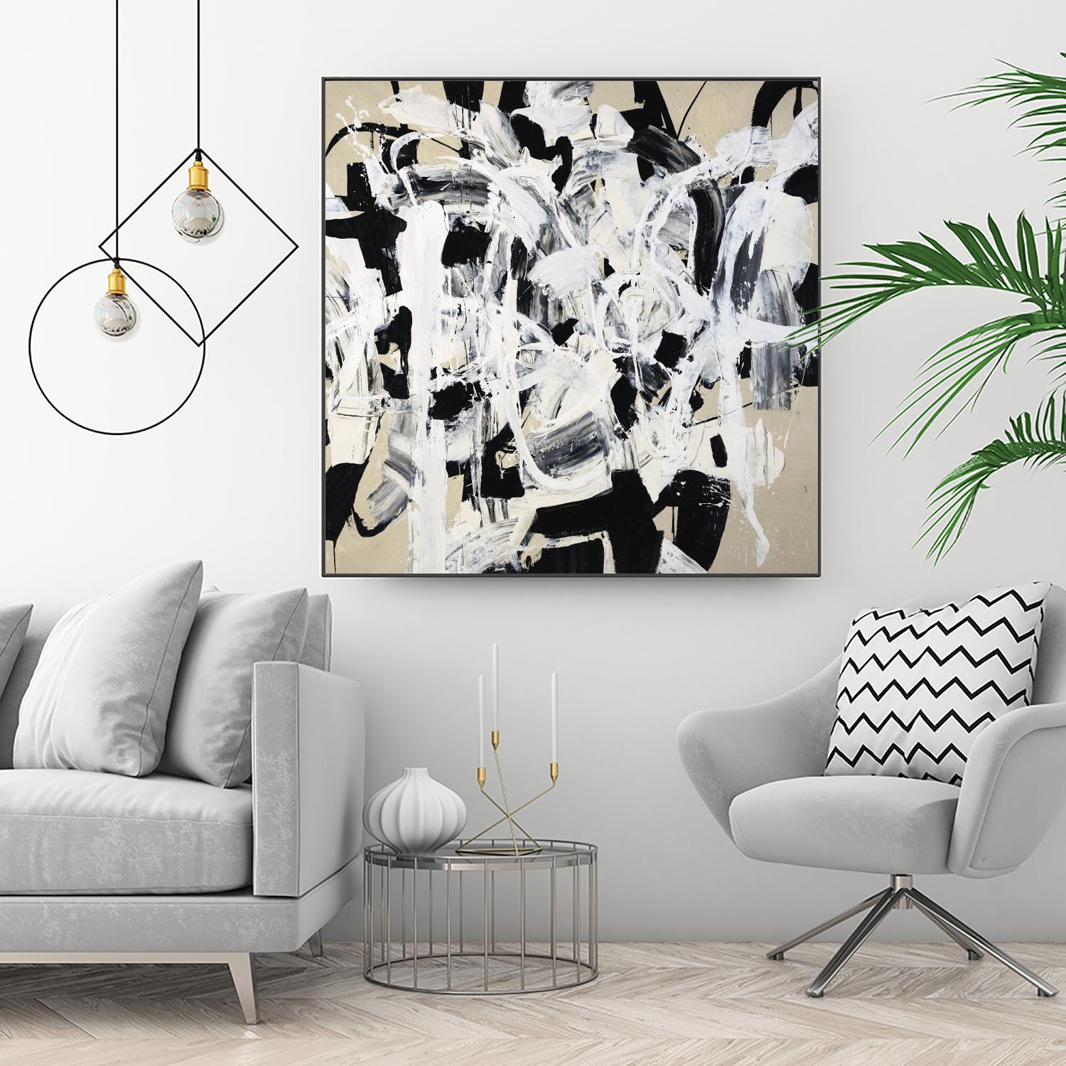 Talking out of Both Sides by Daleno Art on GIANT ART - beige abstract abstrait