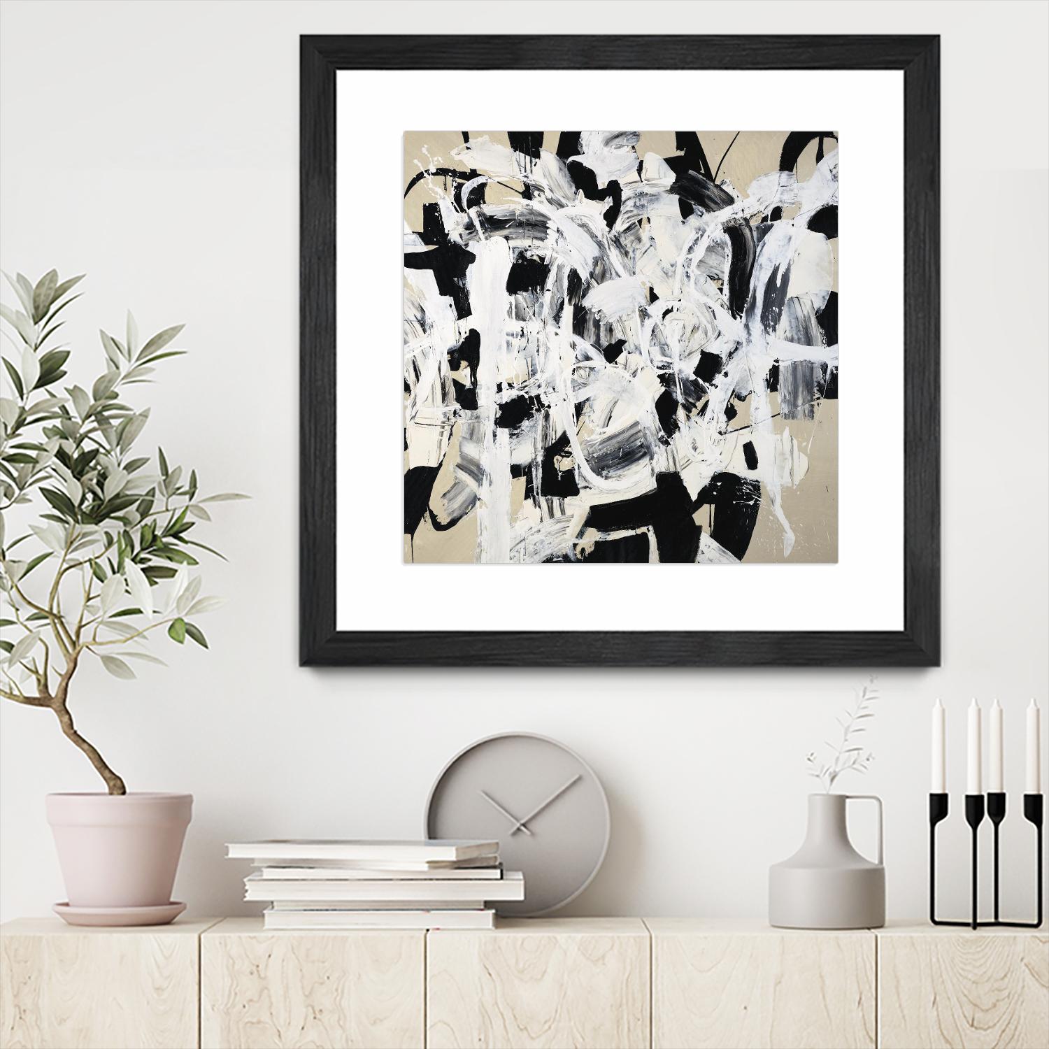 Talking out of Both Sides by Daleno Art on GIANT ART - beige abstract abstrait