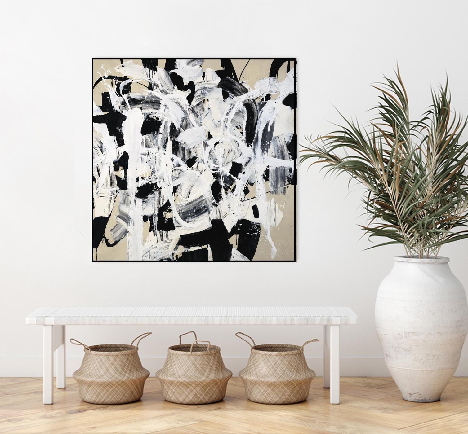Talking out of Both Sides by Daleno Art on GIANT ART - beige abstract abstrait
