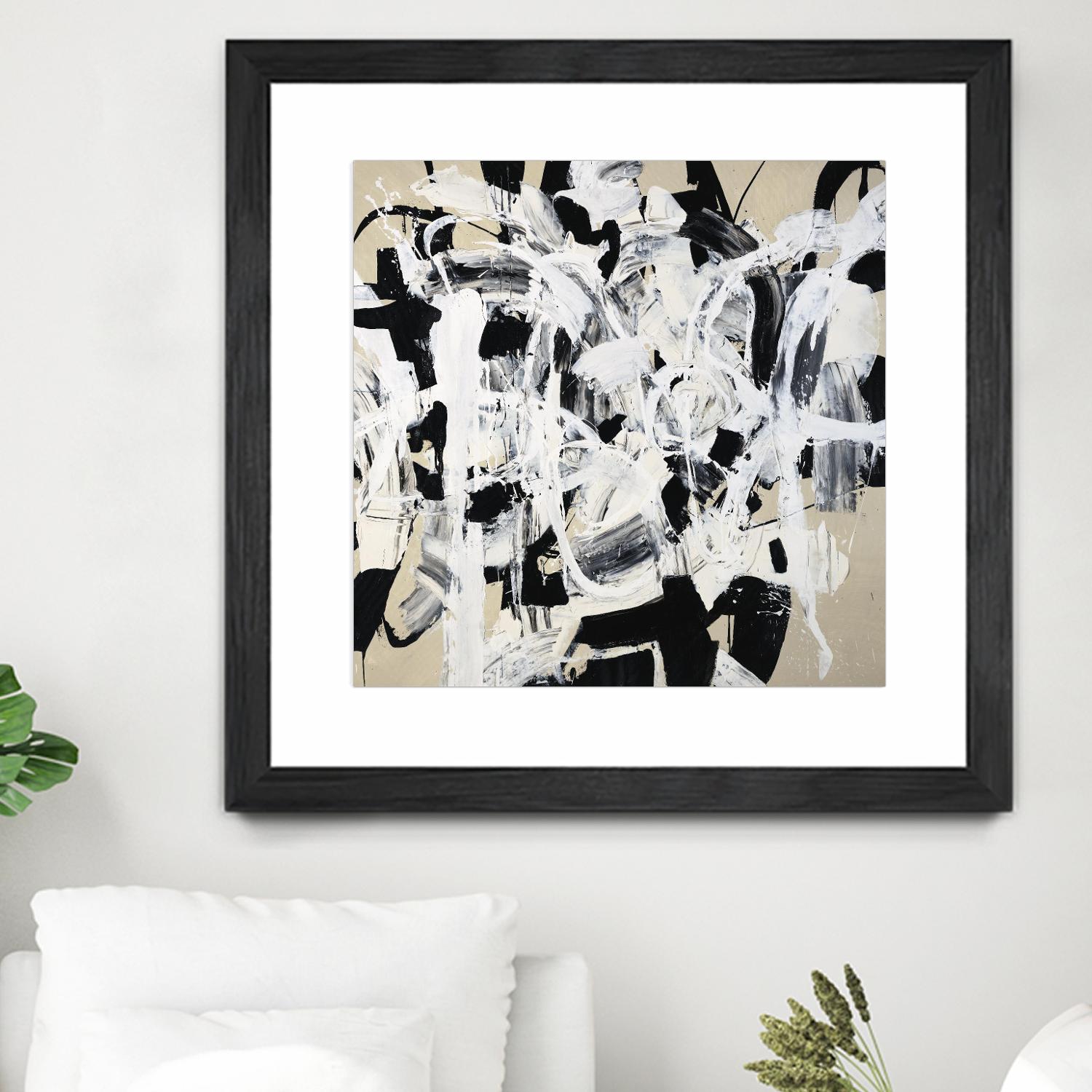Talking out of Both Sides by Daleno Art on GIANT ART - beige abstract abstrait