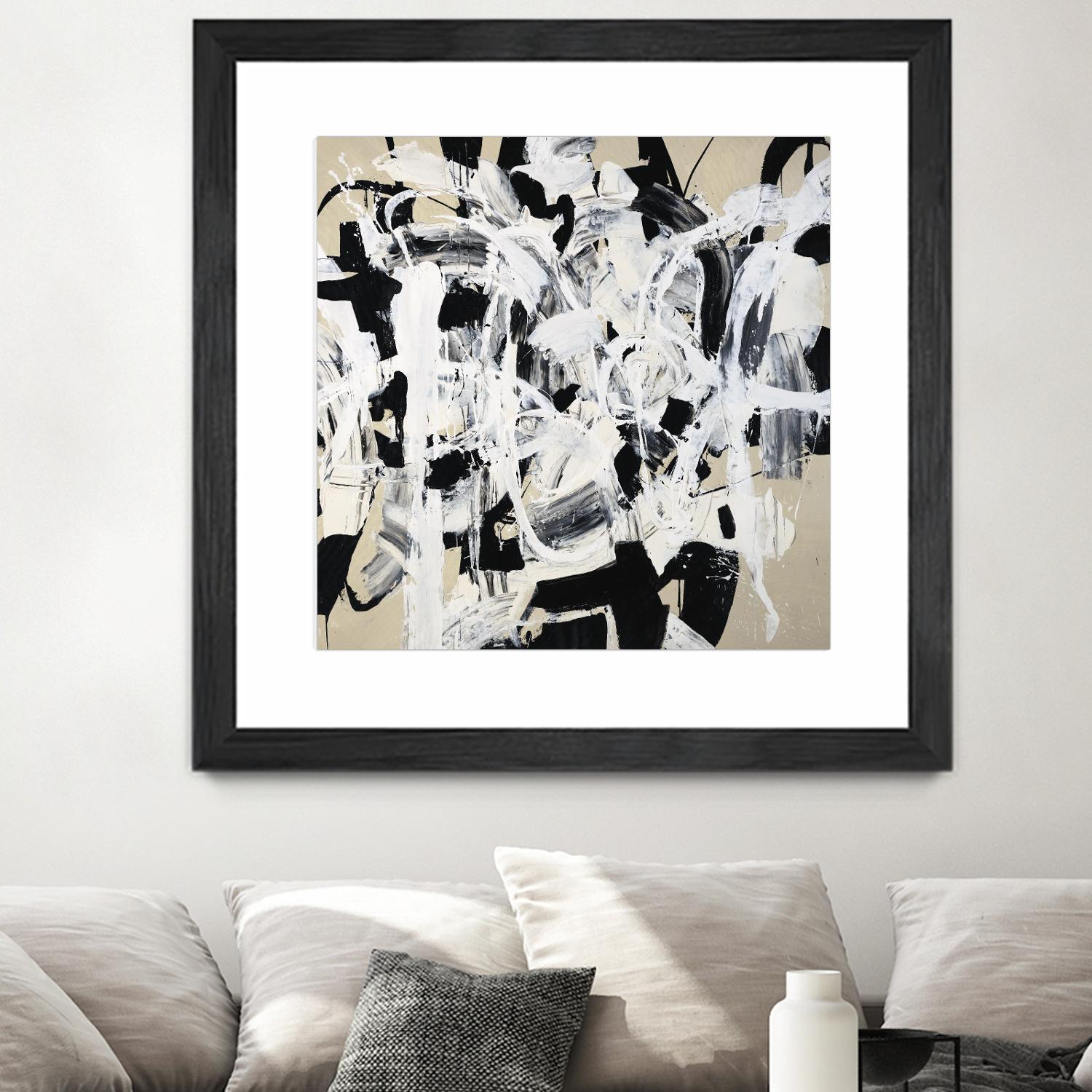 Talking out of Both Sides by Daleno Art on GIANT ART - beige abstract abstrait