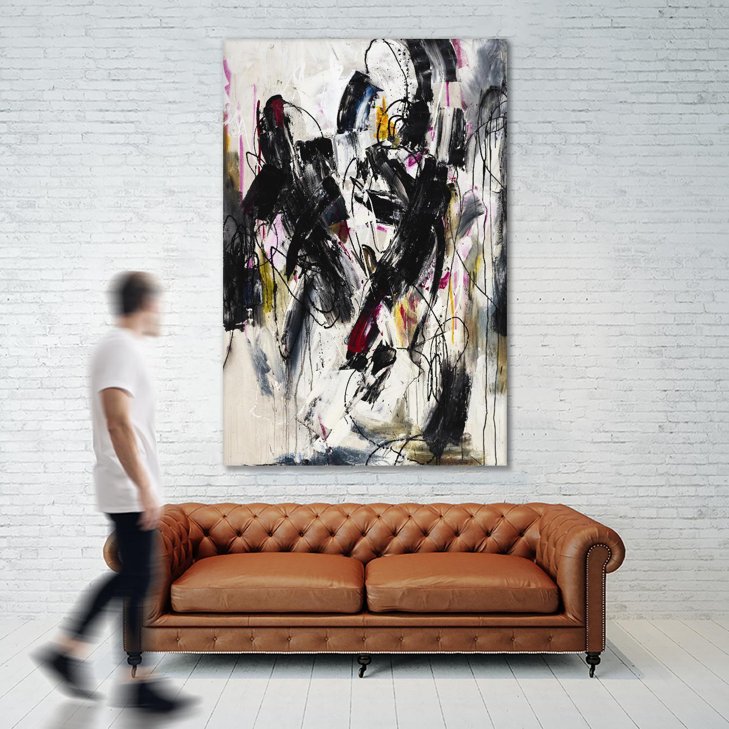 Cliff Divers by Daleno Art on GIANT ART - red abstract abstrait