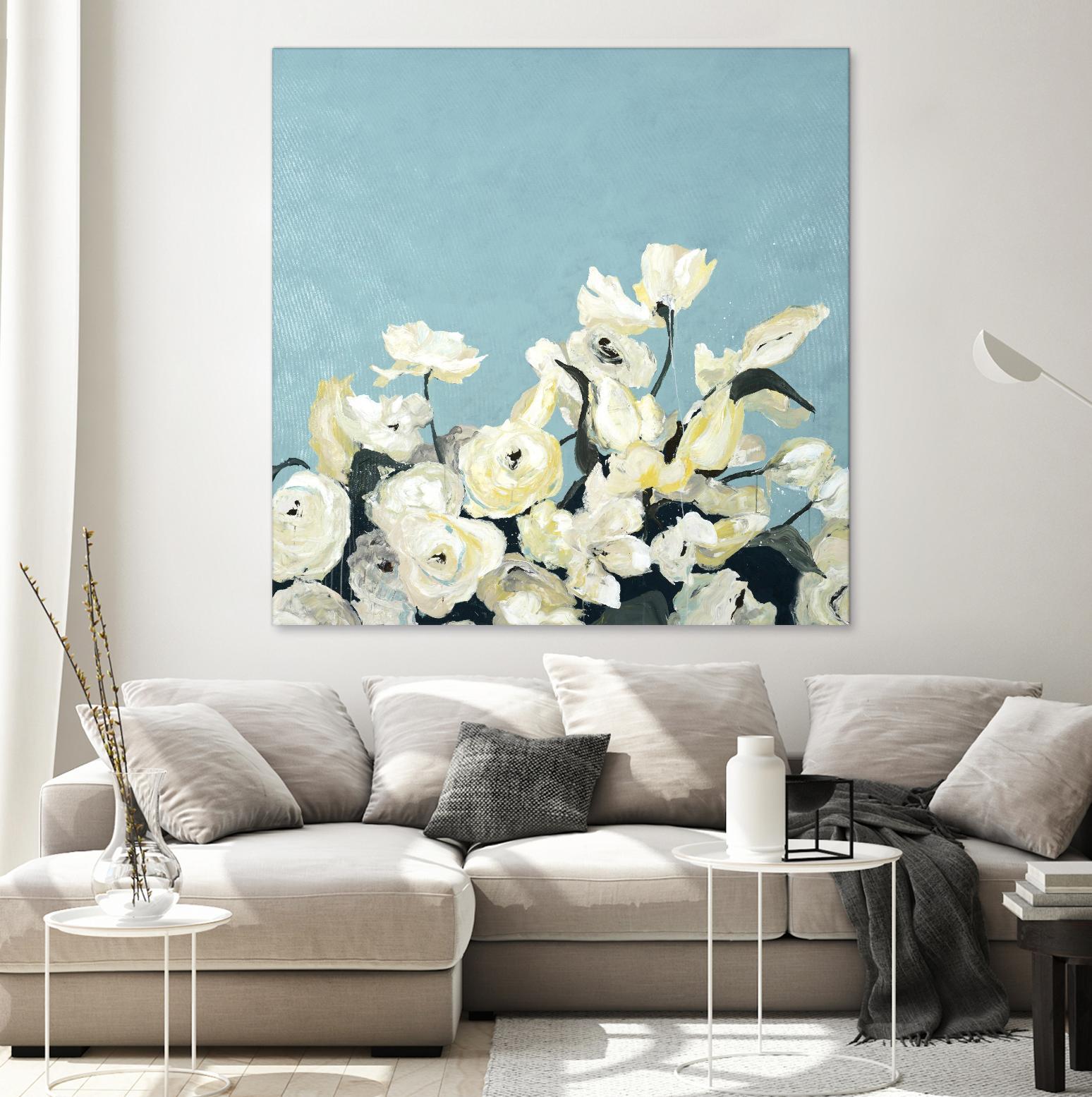 Blue Sky Blooms by Daleno Art on GIANT ART - white florals nature