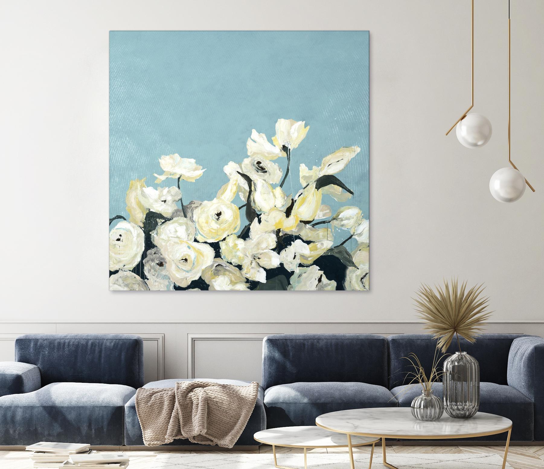 Blue Sky Blooms by Daleno Art on GIANT ART - white florals nature