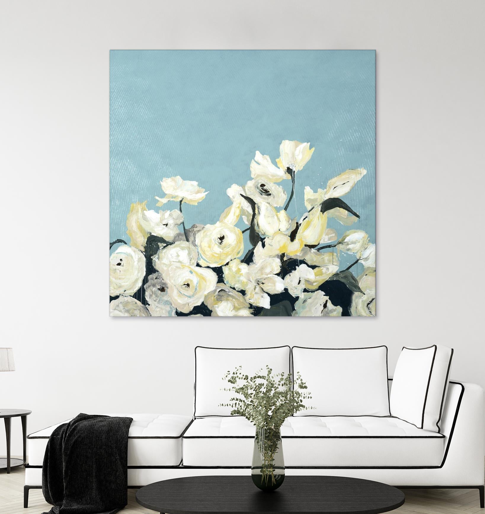 Blue Sky Blooms by Daleno Art on GIANT ART - white florals nature