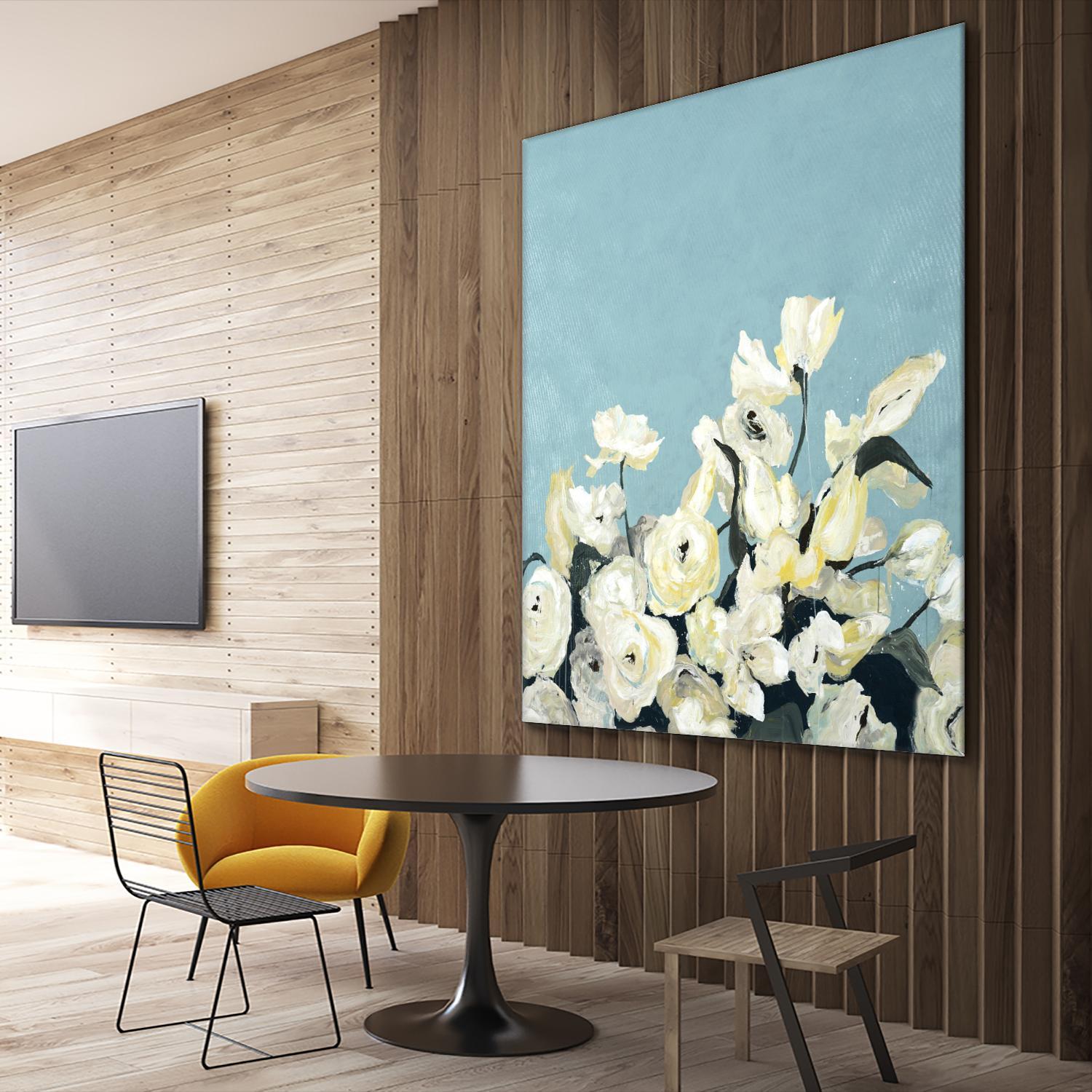Blue Sky Blooms by Daleno Art on GIANT ART - white florals nature