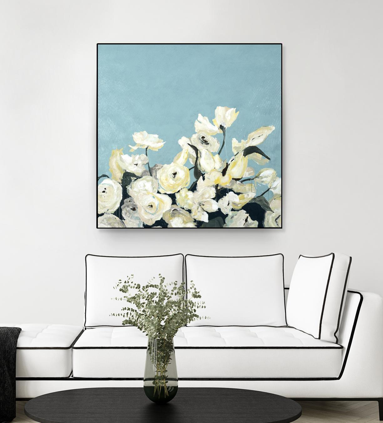 Blue Sky Blooms by Daleno Art on GIANT ART - white florals nature