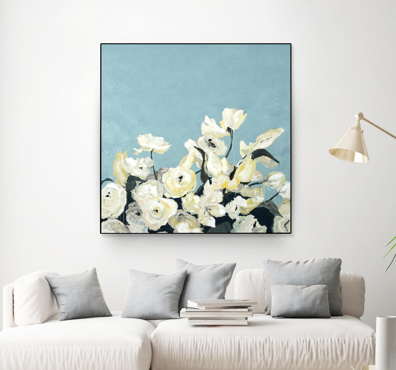 Blue Sky Blooms by Daleno Art on GIANT ART - white florals nature