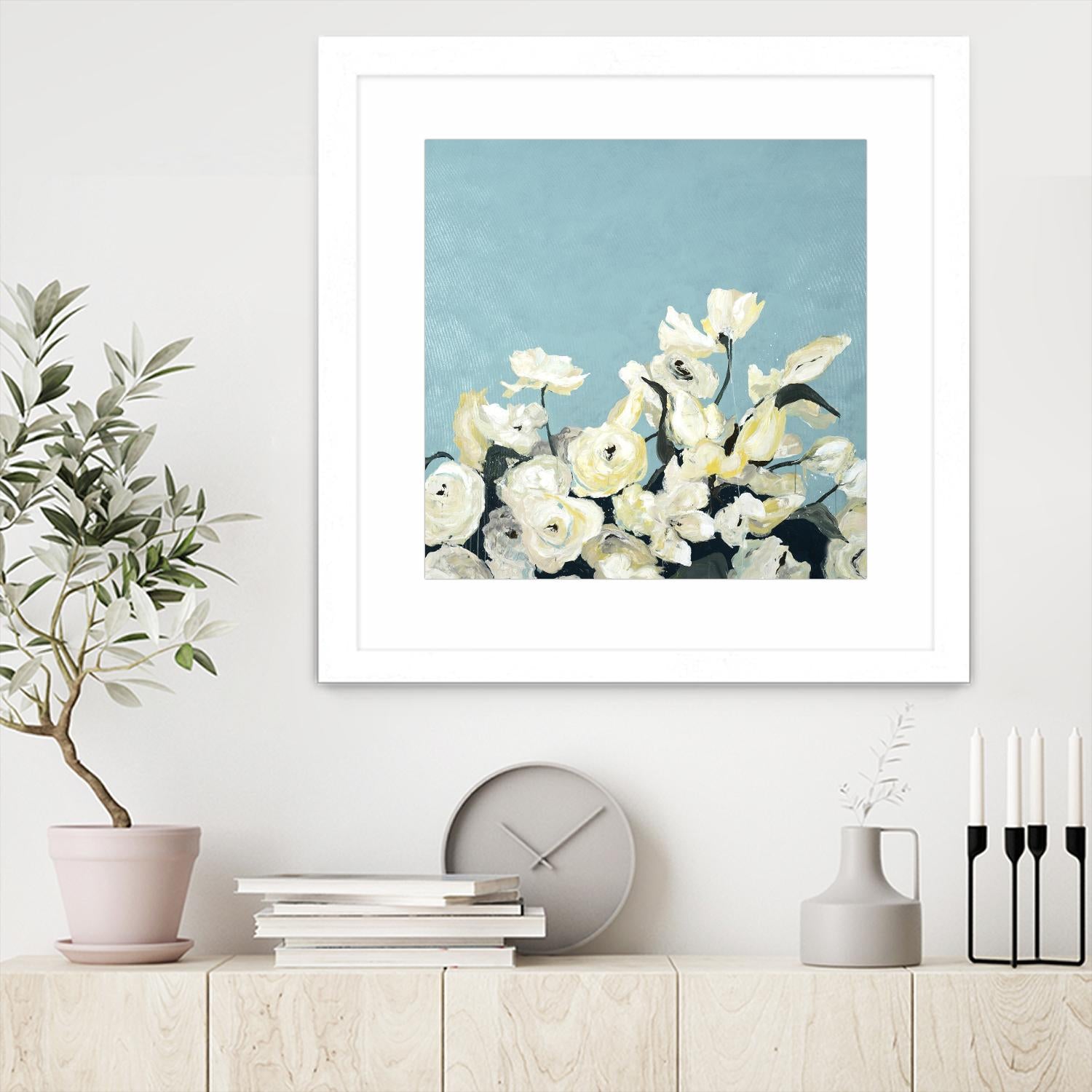 Blue Sky Blooms by Daleno Art on GIANT ART - white florals nature