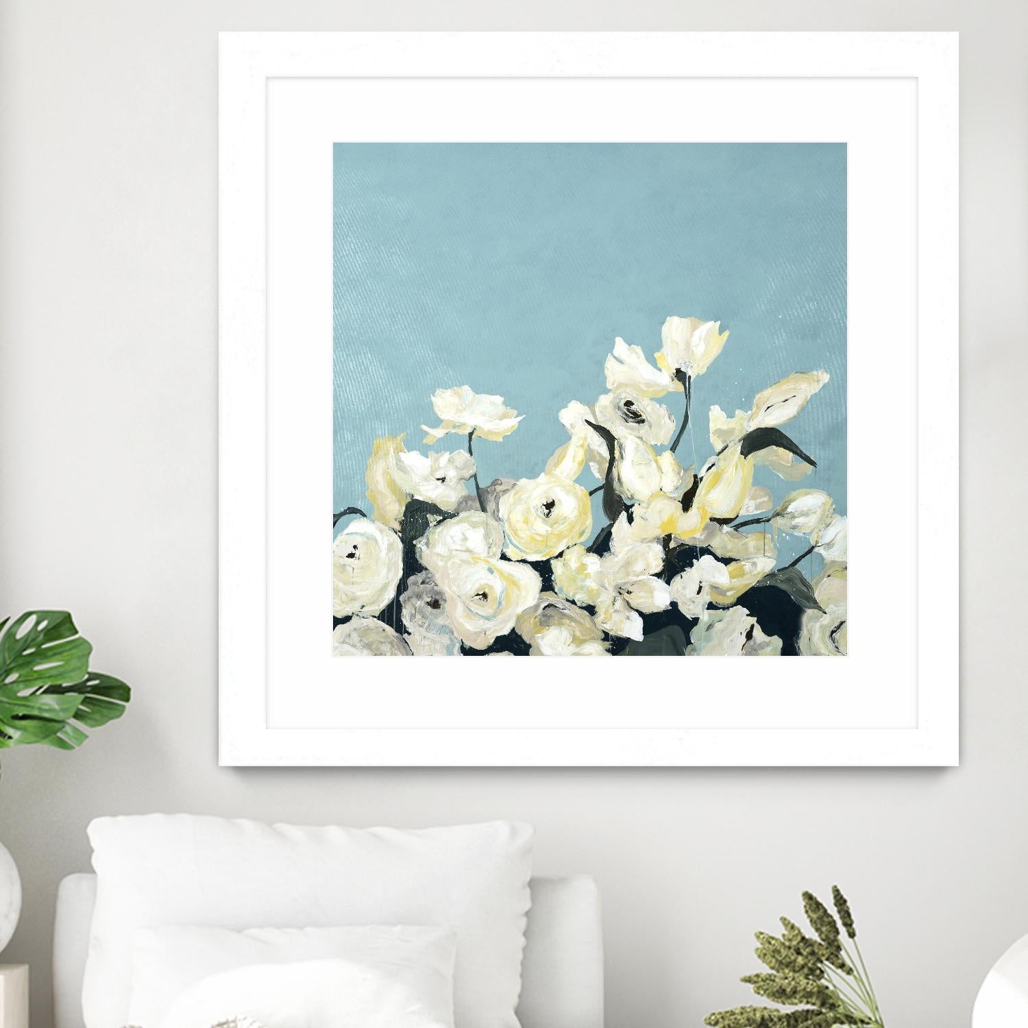 Blue Sky Blooms by Daleno Art on GIANT ART - white florals nature