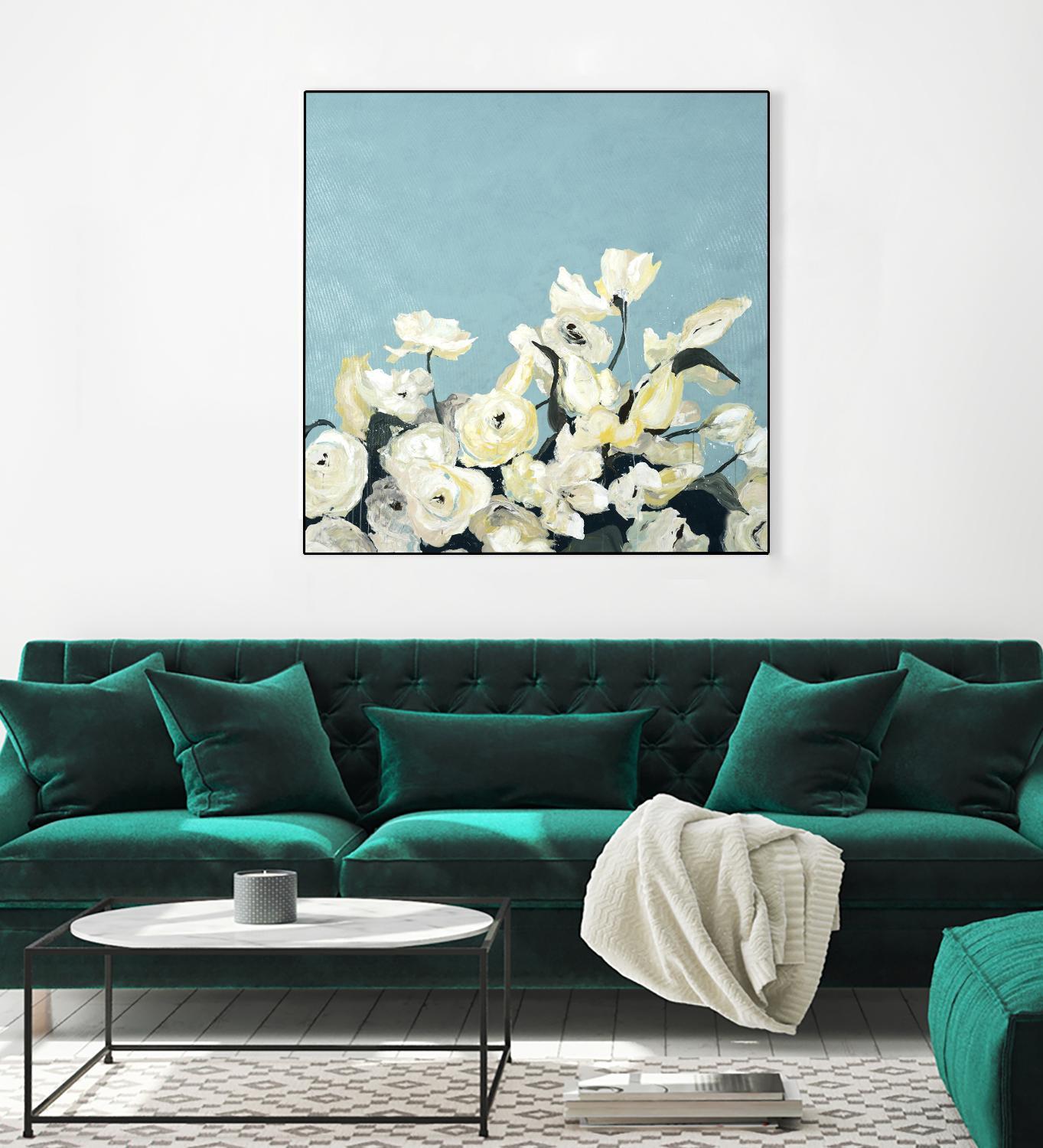 Blue Sky Blooms by Daleno Art on GIANT ART - white florals nature