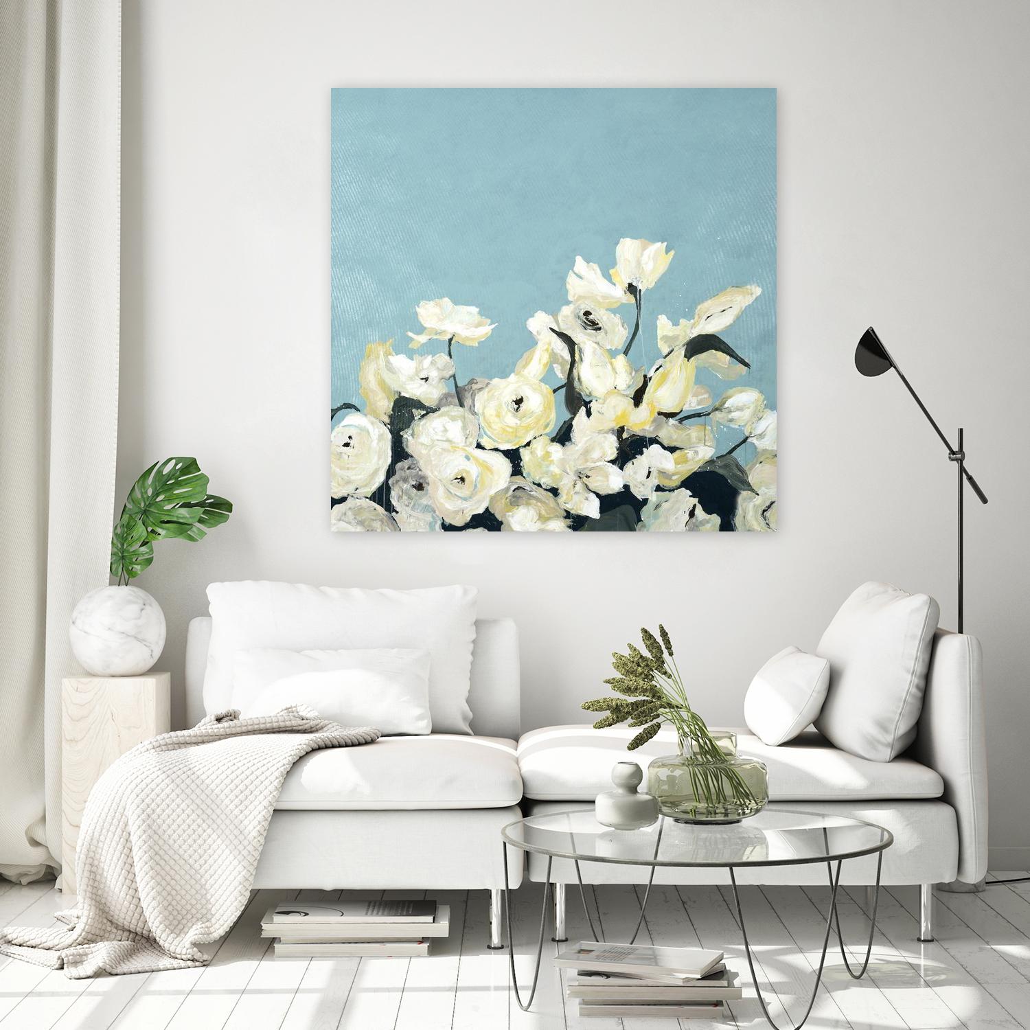 Blue Sky Blooms by Daleno Art on GIANT ART - white florals nature