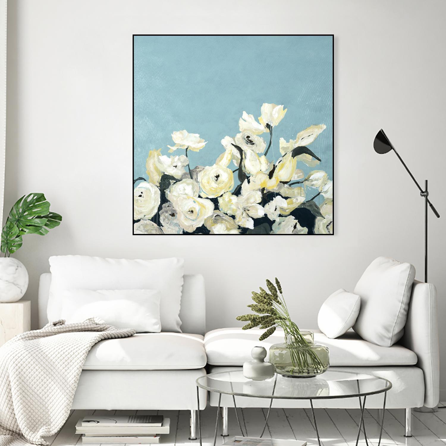 Blue Sky Blooms by Daleno Art on GIANT ART - white florals nature