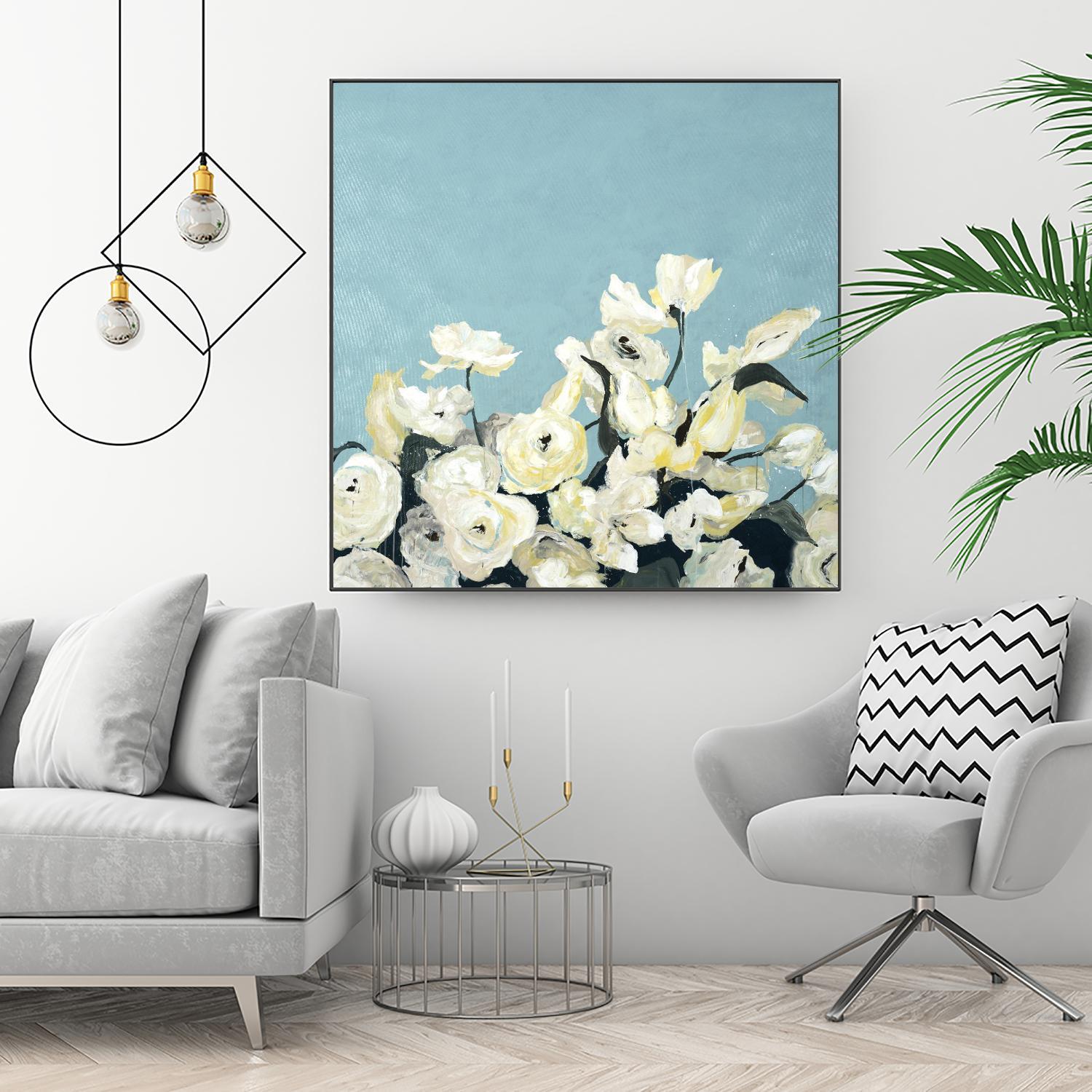 Blue Sky Blooms by Daleno Art on GIANT ART - white florals nature