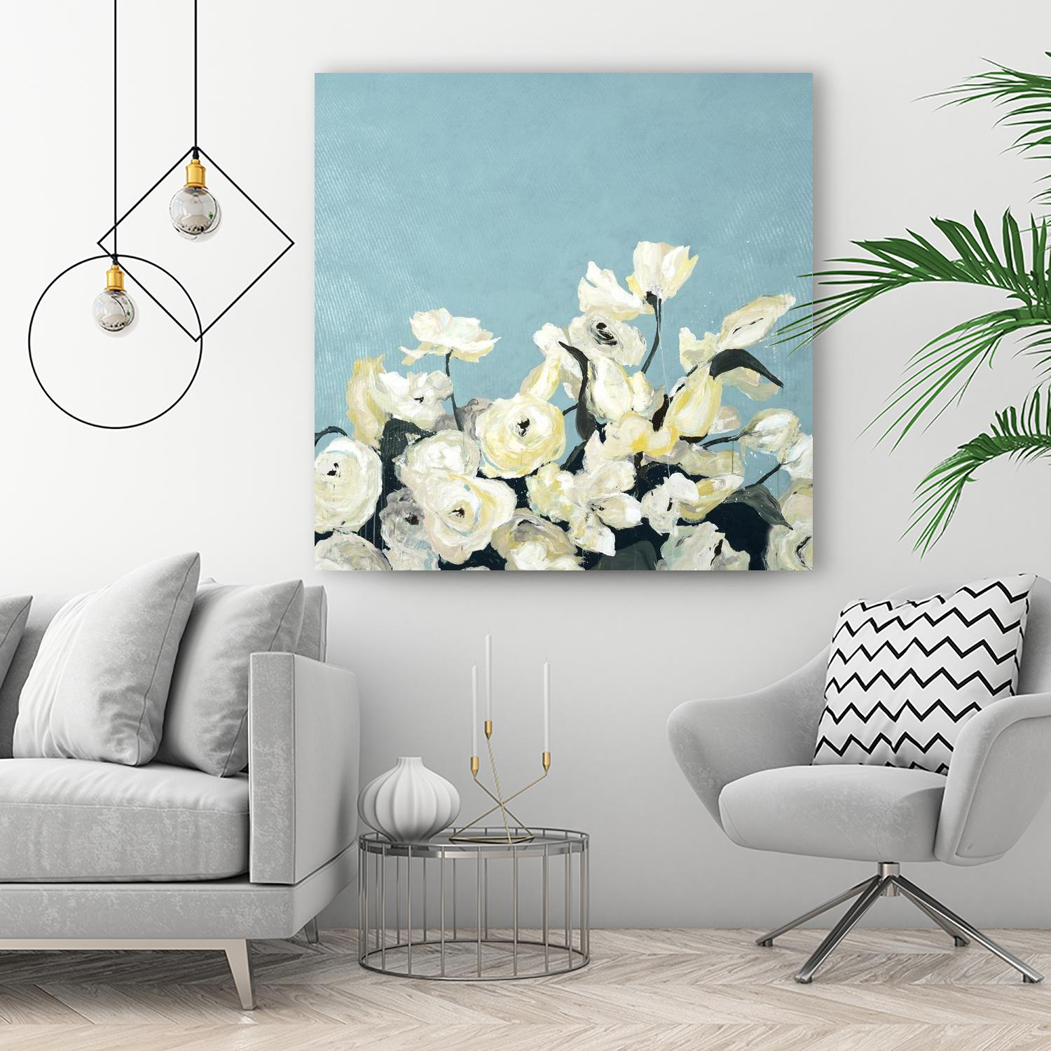 Blue Sky Blooms by Daleno Art on GIANT ART - white florals nature