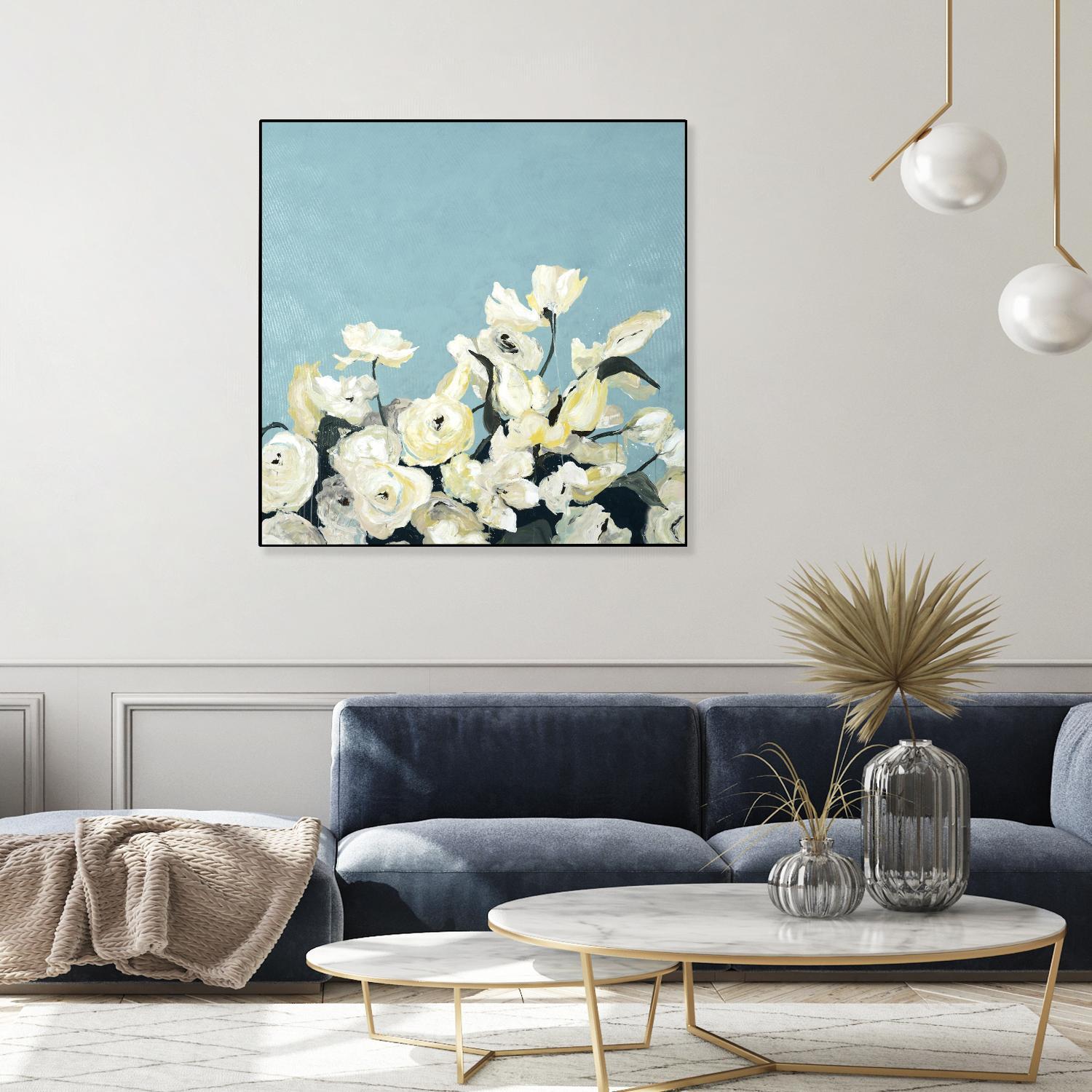 Blue Sky Blooms by Daleno Art on GIANT ART - white florals nature